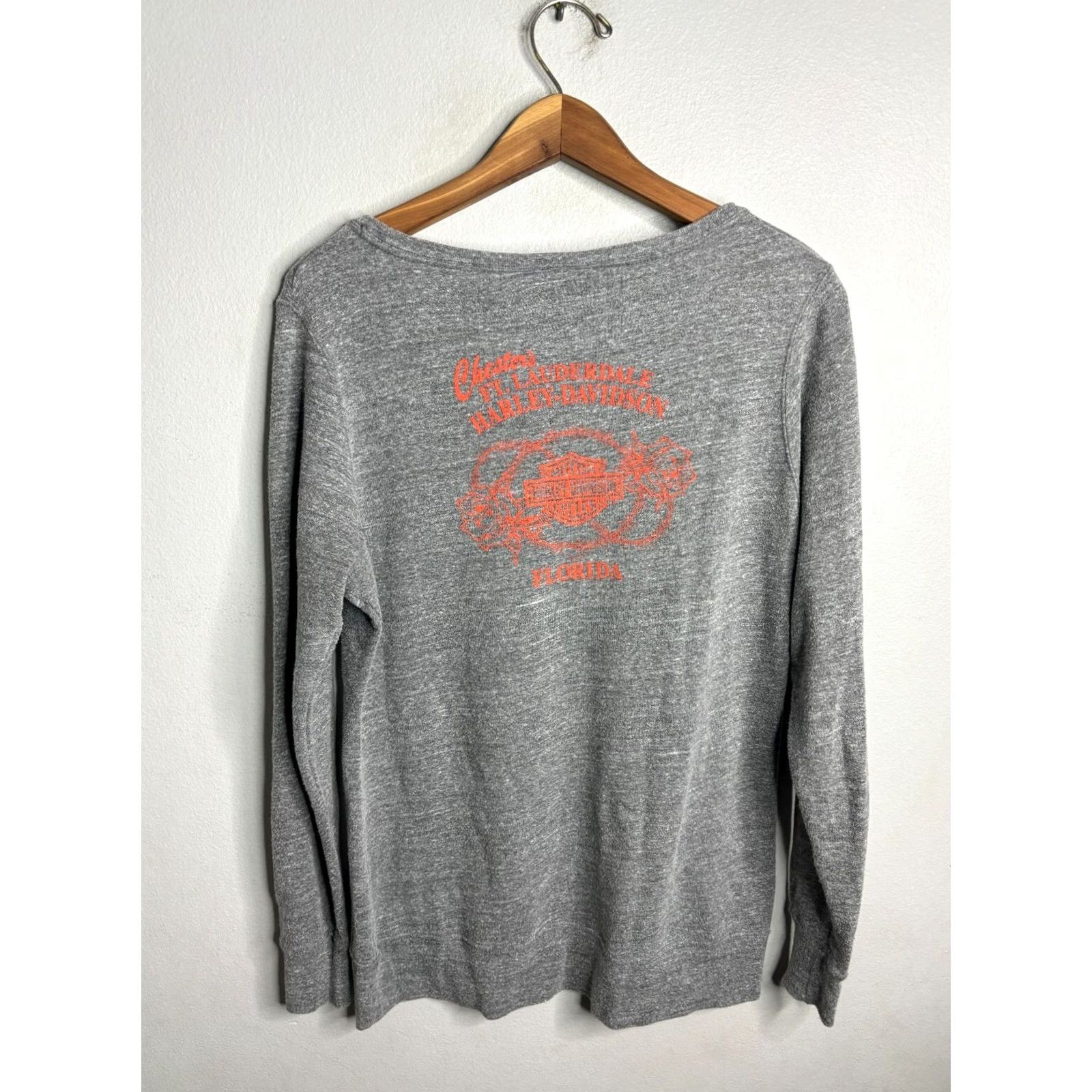 Harley Davidson Harley-Davidson Crew Sweater Women's Size M Gray Pullover Knit Cotton Polyester Logo Embroidered Motorcycle Fashion Fall Winter Xs? No Size M / US 6-8 / IT 42-44 - 4 Thumbnail