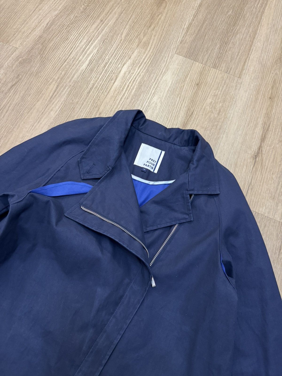 Other Pret Pour Partir Eclat Navy Waxed Cotton Trench Coat 36 S Size S / US 4 / IT 40 - 5 Thumbnail