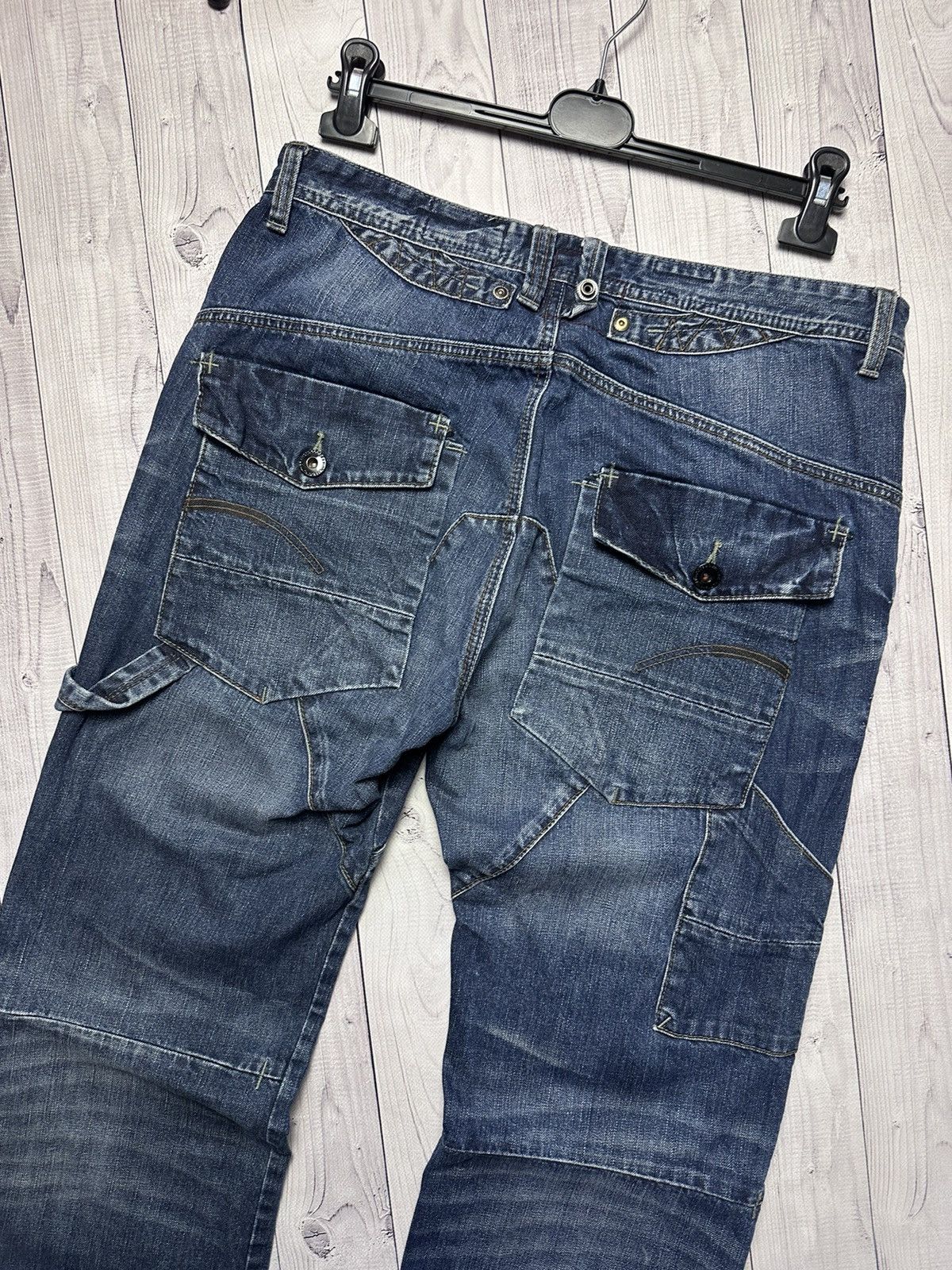 Other × Vintage Vintage cargo multi pocket denim jeans rare size 34/36 Size US 36 / EU 52 - 4 Thumbnail