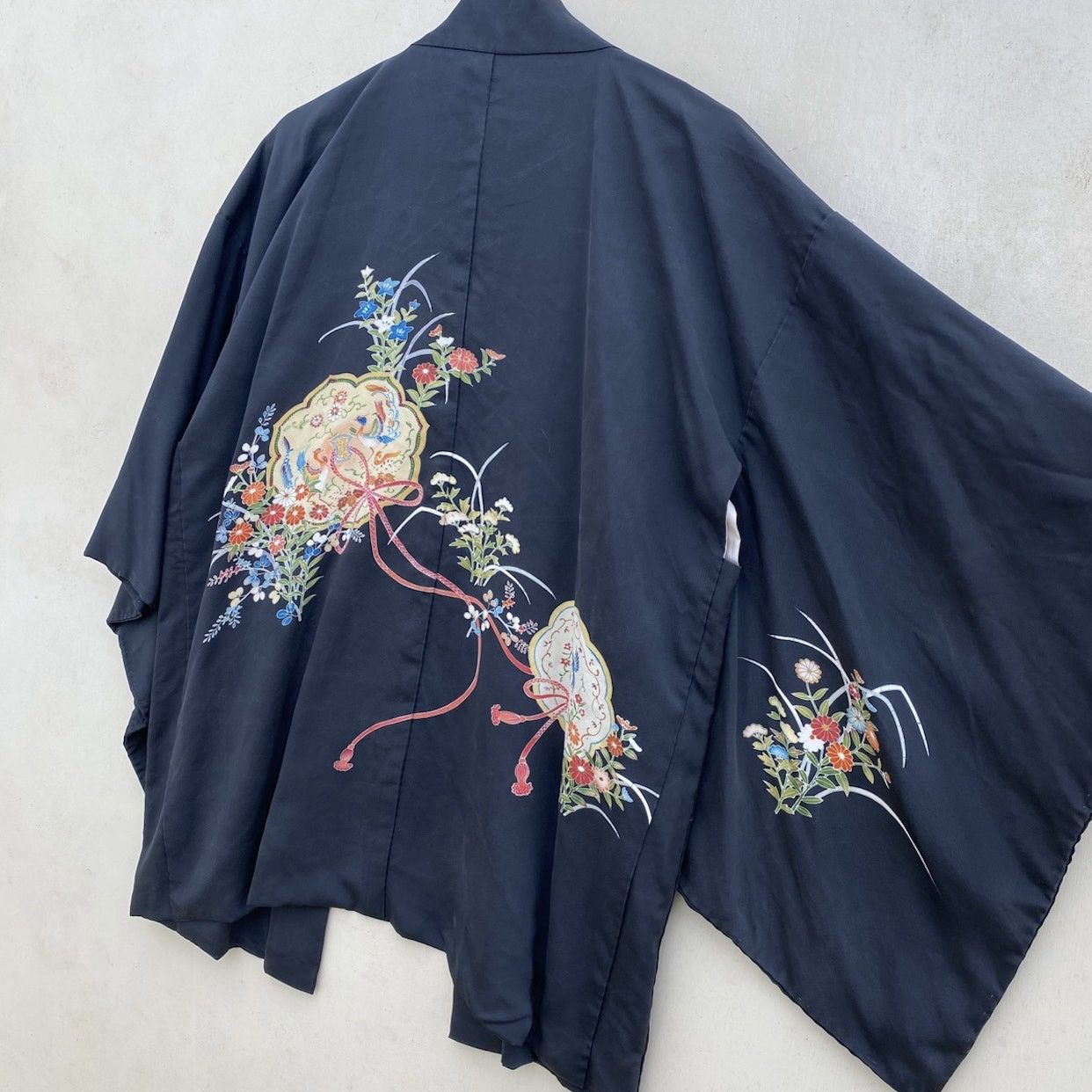 Vintage Japanese Traditional Kimono Floral Abstract