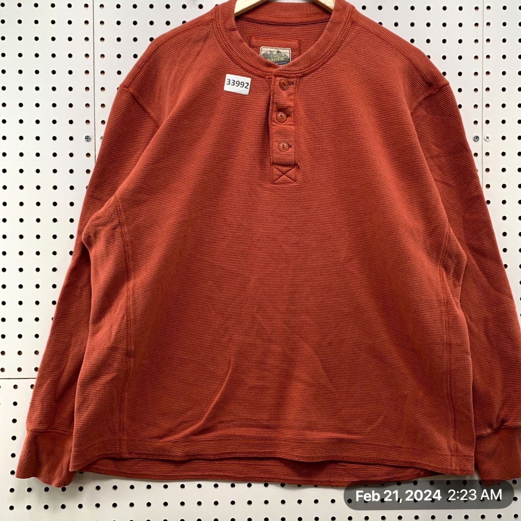 Eddie Bauer Eddie Bauer Henley Theral SHirt Mens XL Rust Orange Long Sleeve Outdoor Thermal Shirt Mens XL Orange Size US XL / EU 56 / 4 - 6 Thumbnail
