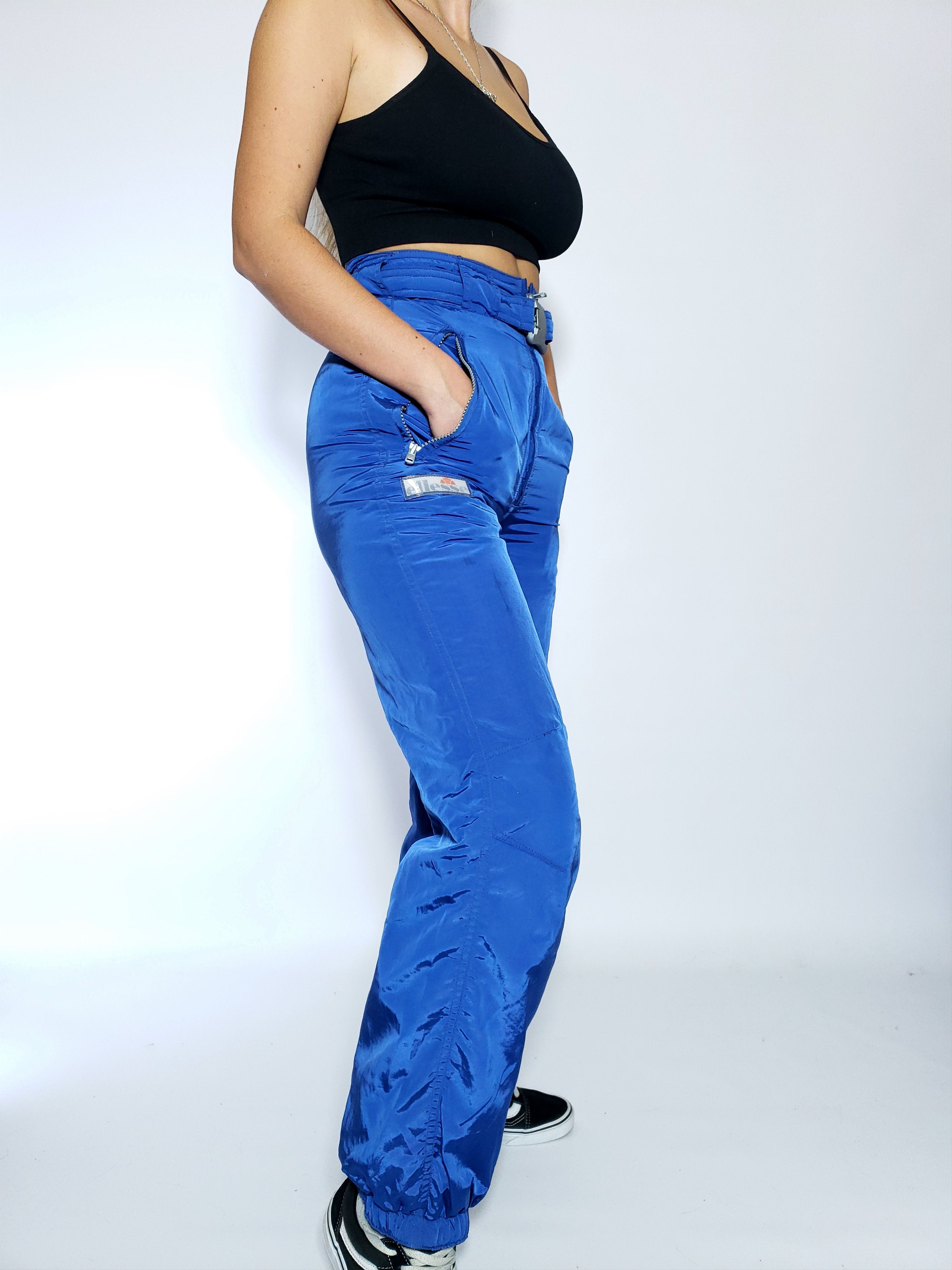 Ellesse Ellesse Vintage SKI Pants WARM Blue with belt like Nylon Size 26" / US 2 / IT 38 - 16 Thumbnail