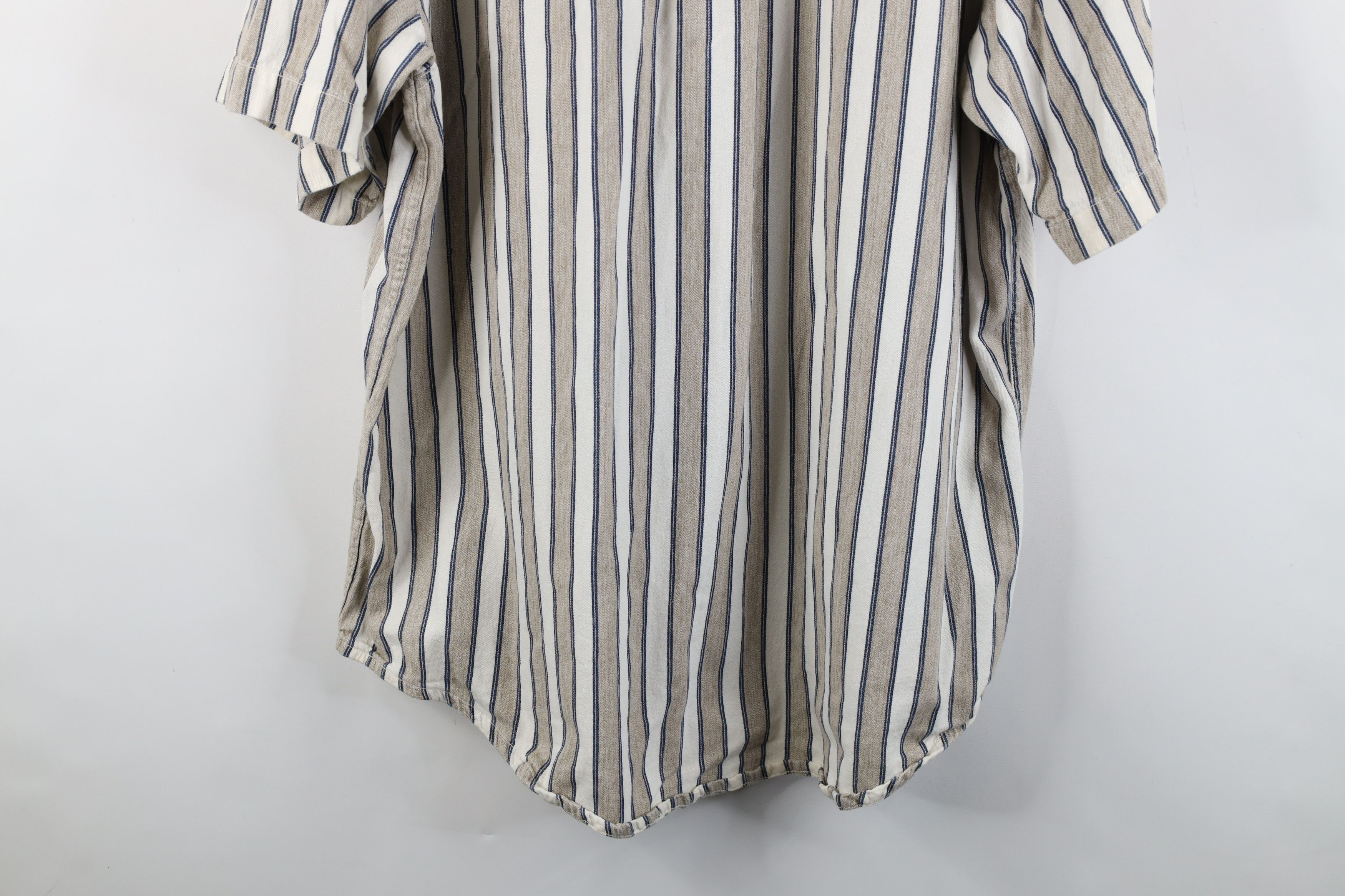 Vintage Vintage 90s Streetwear Baggy Fit Striped Button Down Shirt Size US XXL / EU 58 / 5 - 14 Thumbnail
