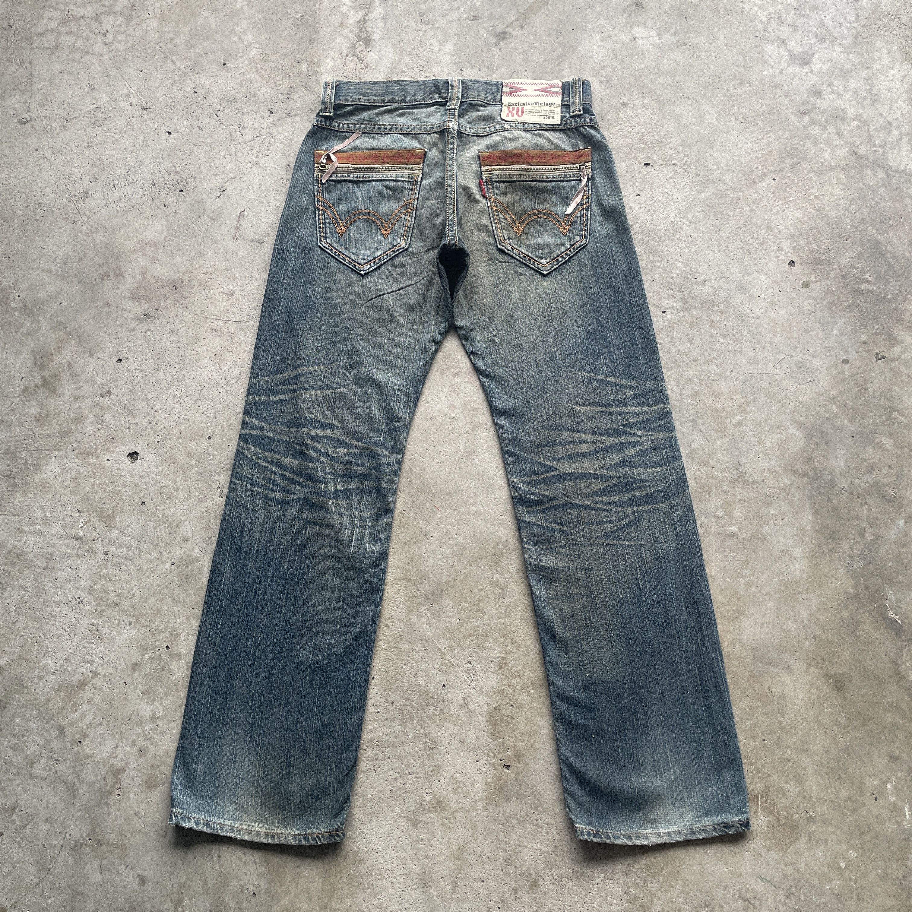 Edwin VINTAGE EDWIN XV RUSTY DISTRESSED DENIM FADED PANTS JEAN W34 Size US 34 / EU 50 - 13 Thumbnail