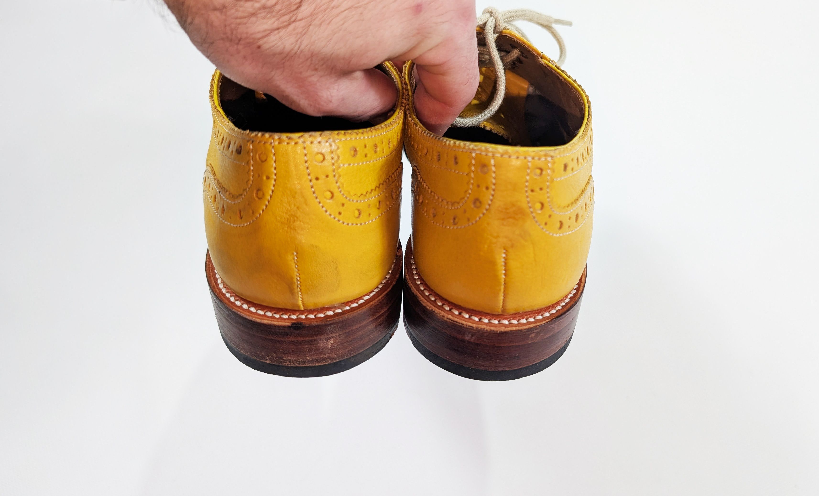 Grenson Grenson England Yellow Leather Lace Up Brogues Size UK5 Size US 7.5 / IT 37.5 - 9 Thumbnail