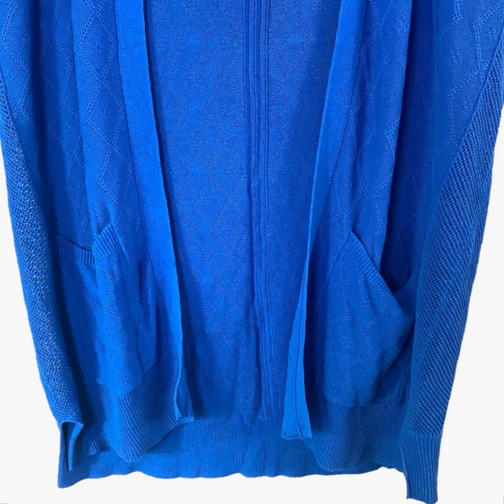 Arrow Sparrow Cardigan Sweater Open Front Drape Linen Blue Women Small Size S / US 4 / IT 40 - 6 Thumbnail
