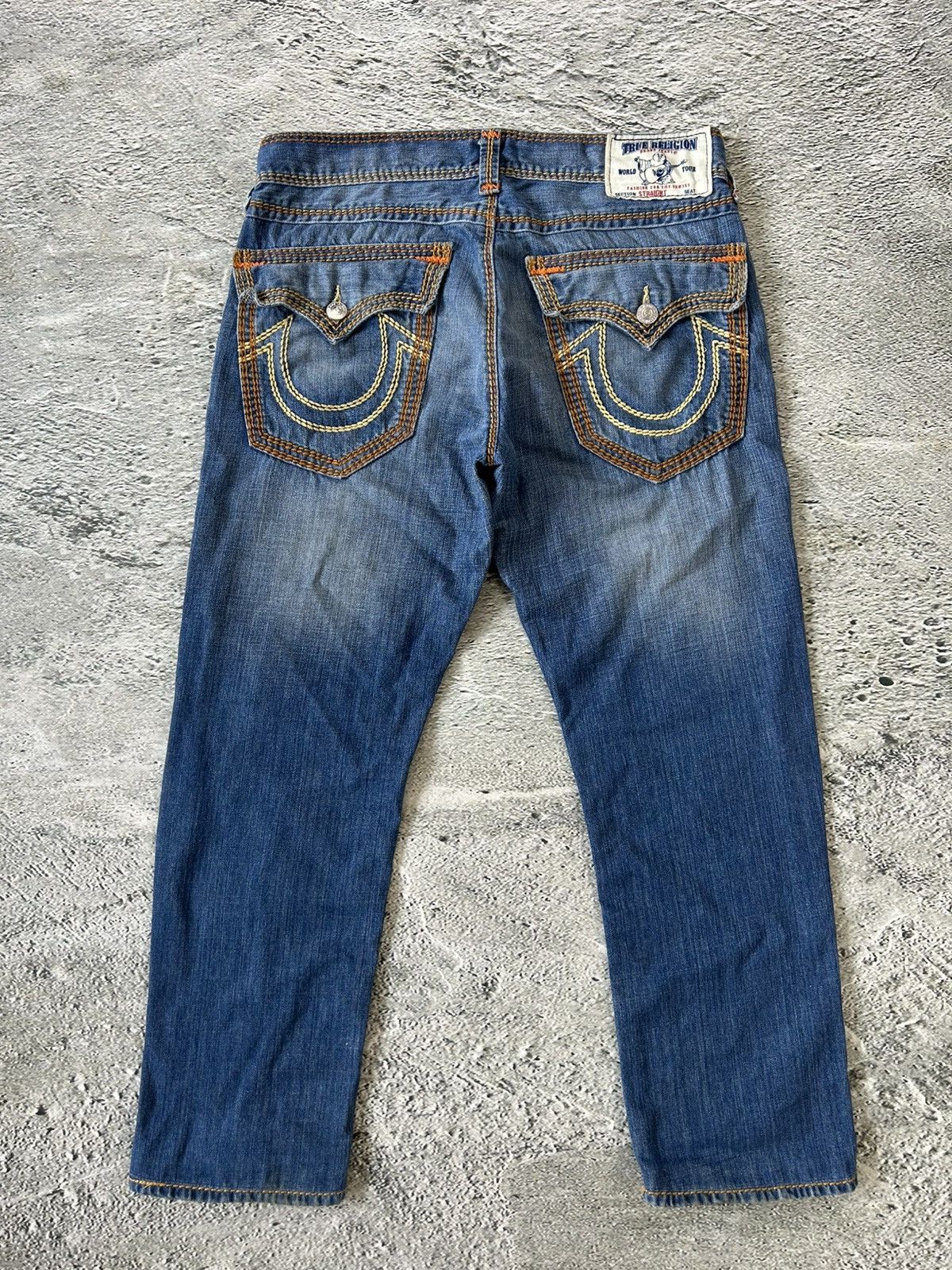 True Religion True Religion blue jeans thick stitching straight Y2K Size US 33 - 1 Thumbnail
