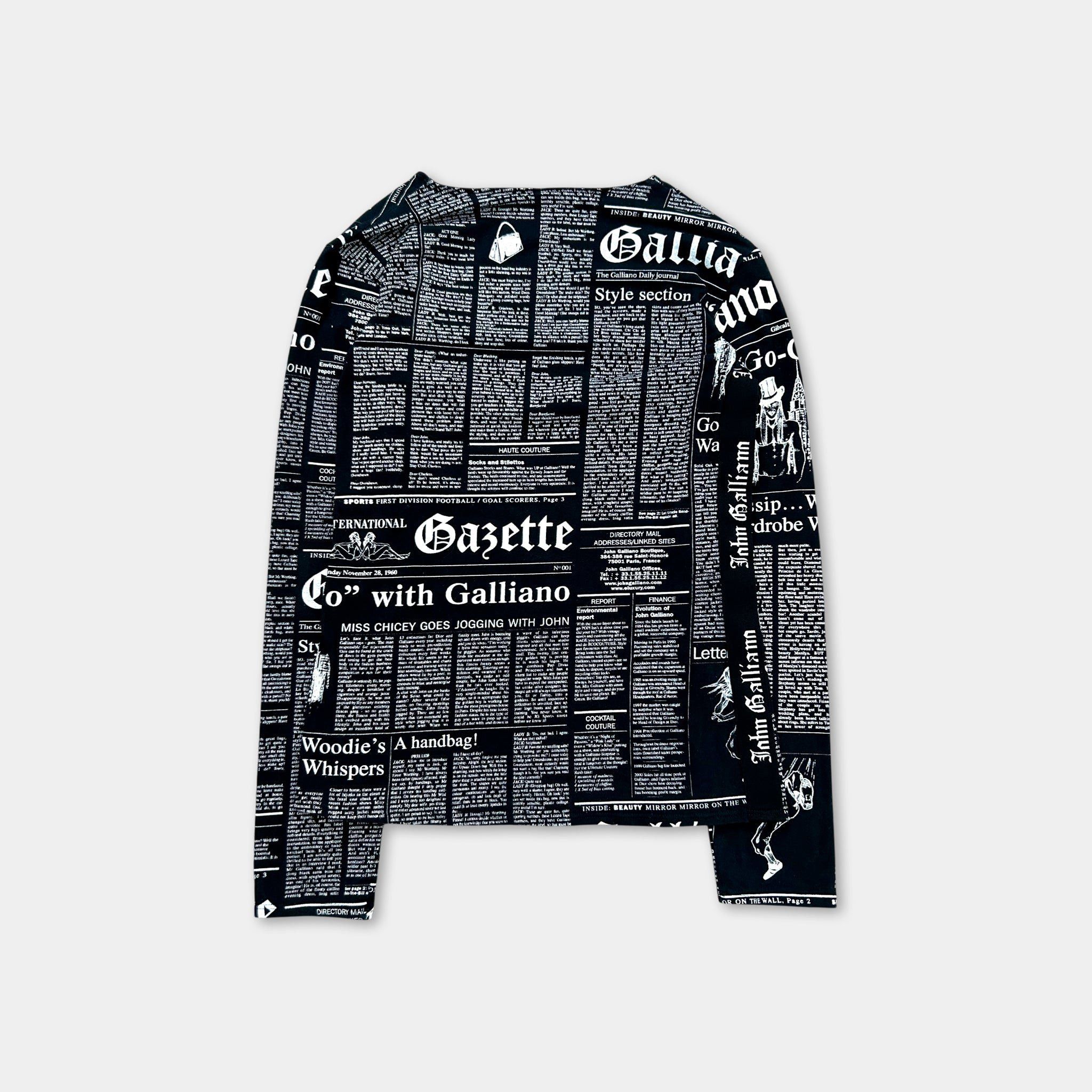 John Galliano Galliano "Gazette" Newspaper Print V-neck Longsleeve Size M / US 6-8 / IT 42-44 - 5 Thumbnail