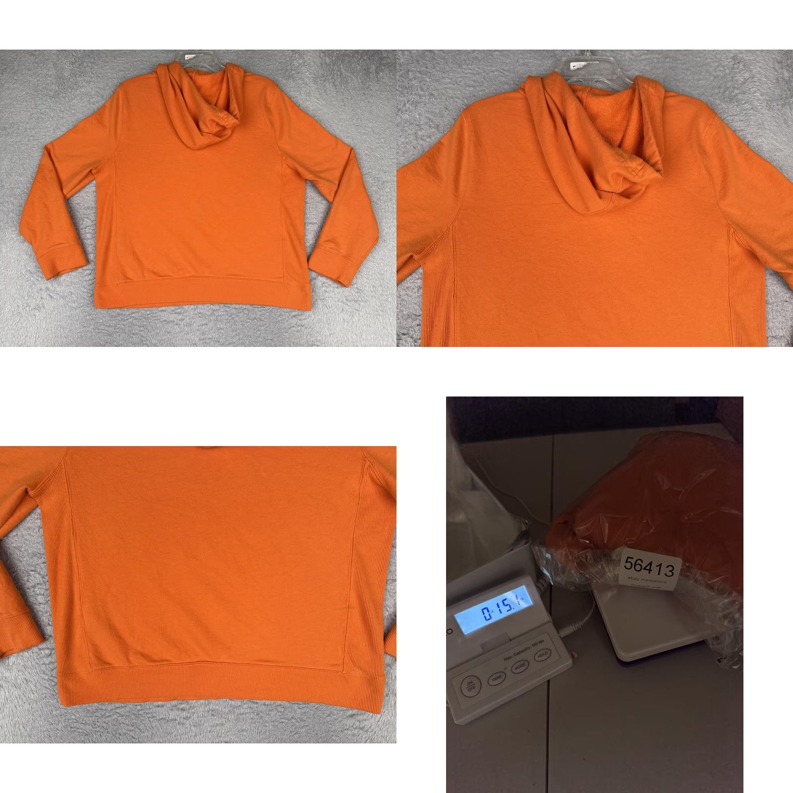 Tommy Hilfiger Tommy Jeans Sweater Hoodie Womens L Orange Logo Hooded Top Size L / US 10 / IT 46 - 9 Thumbnail