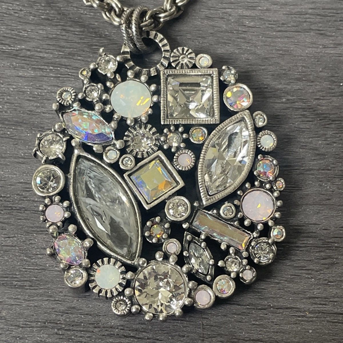 Other Locke Signed Silver Tone Rhinestone Pendant Necklace Size ONE SIZE - 1 Thumbnail