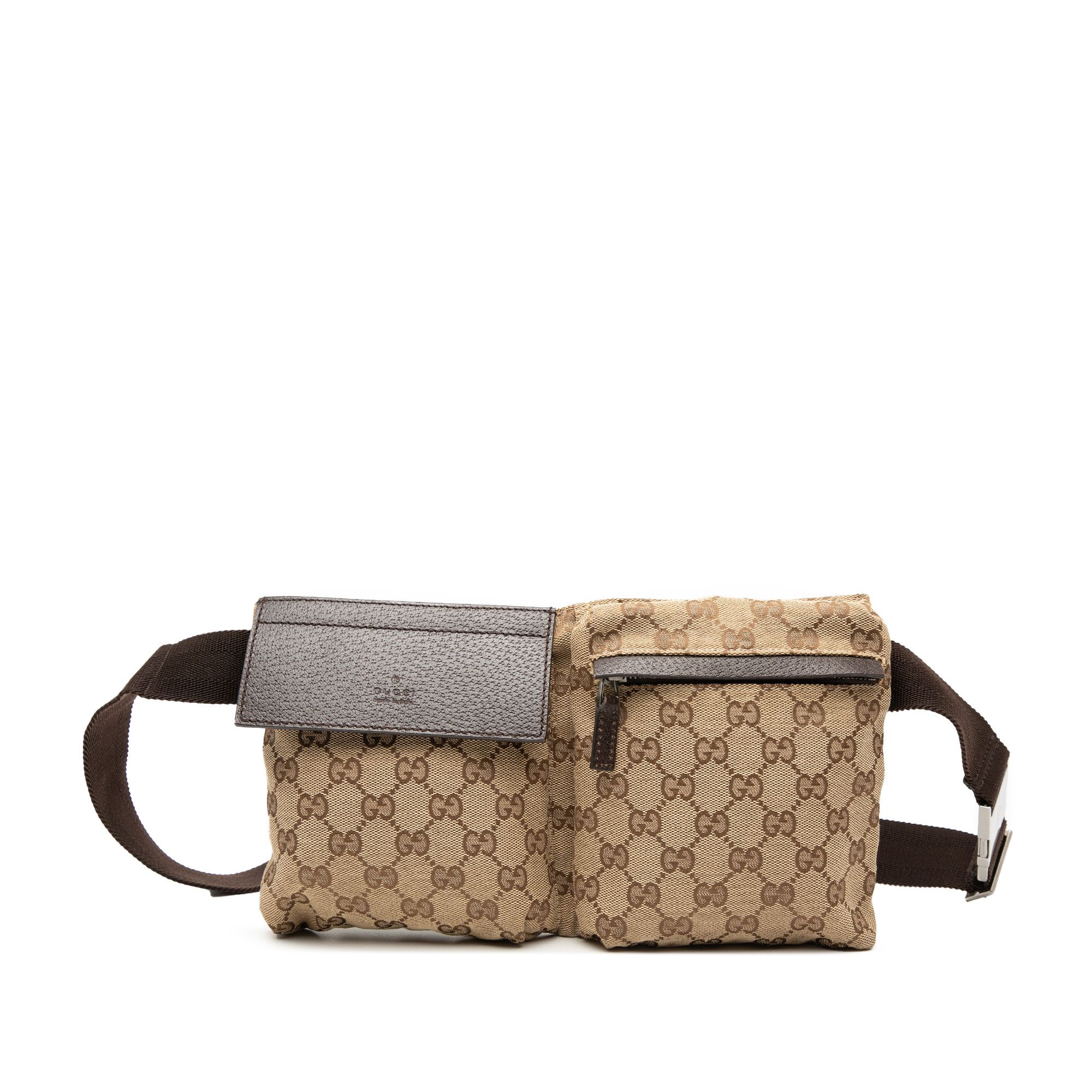 Gucci Gucci GG Canvas Double Pocket Belt Bag Size ONE SIZE - 1 Thumbnail