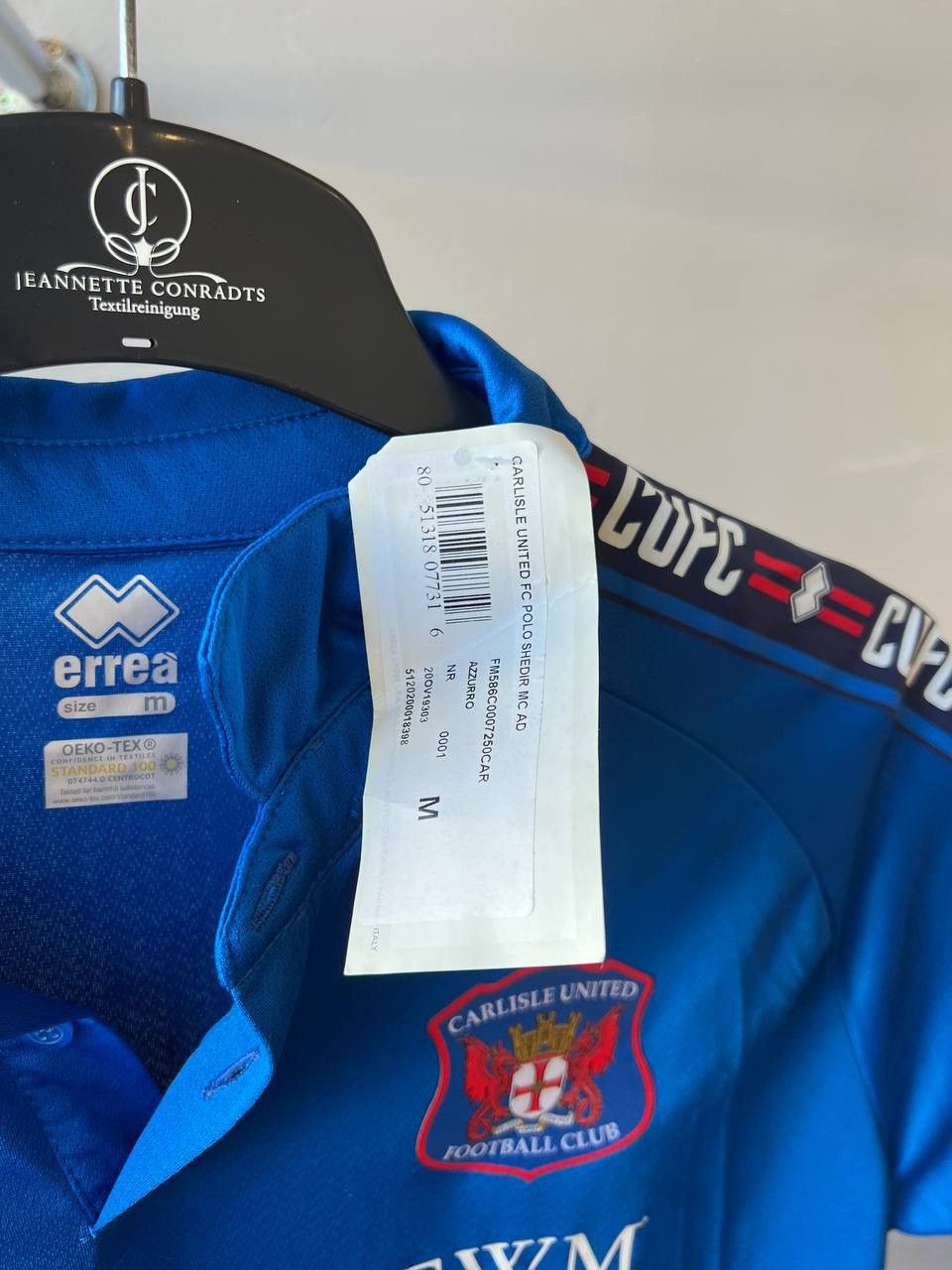 Errea NEW! 2021/22 CARLISLE UNITED TRAINING SOCCER JERSEY SHIRT M Size US M / EU 48-50 / 2 - 5 Thumbnail