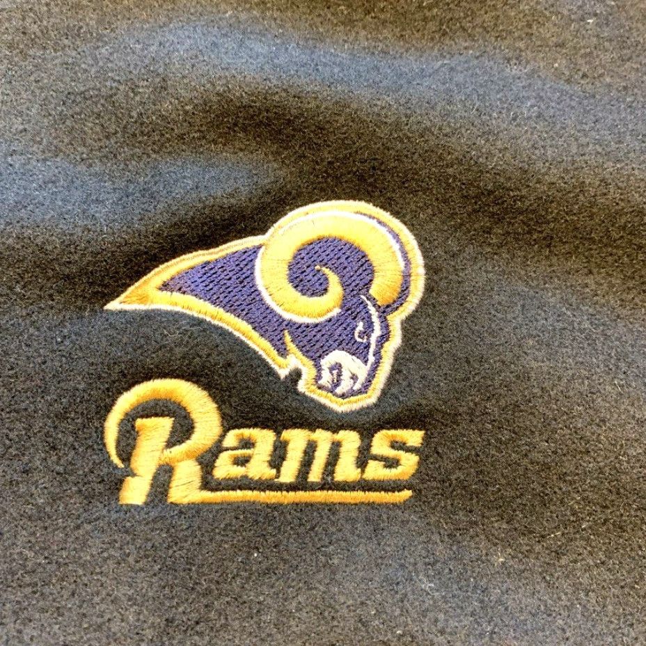 Lee VINTAGE Lee Sport Rams Wool Leather Bomber Varsity Jacket Snap XL Men's Black Wool 70%/30% Blend Rams Logo Leather Sleeves Varsity Jacket Size US XL / EU 56 / 4 - 3 Thumbnail