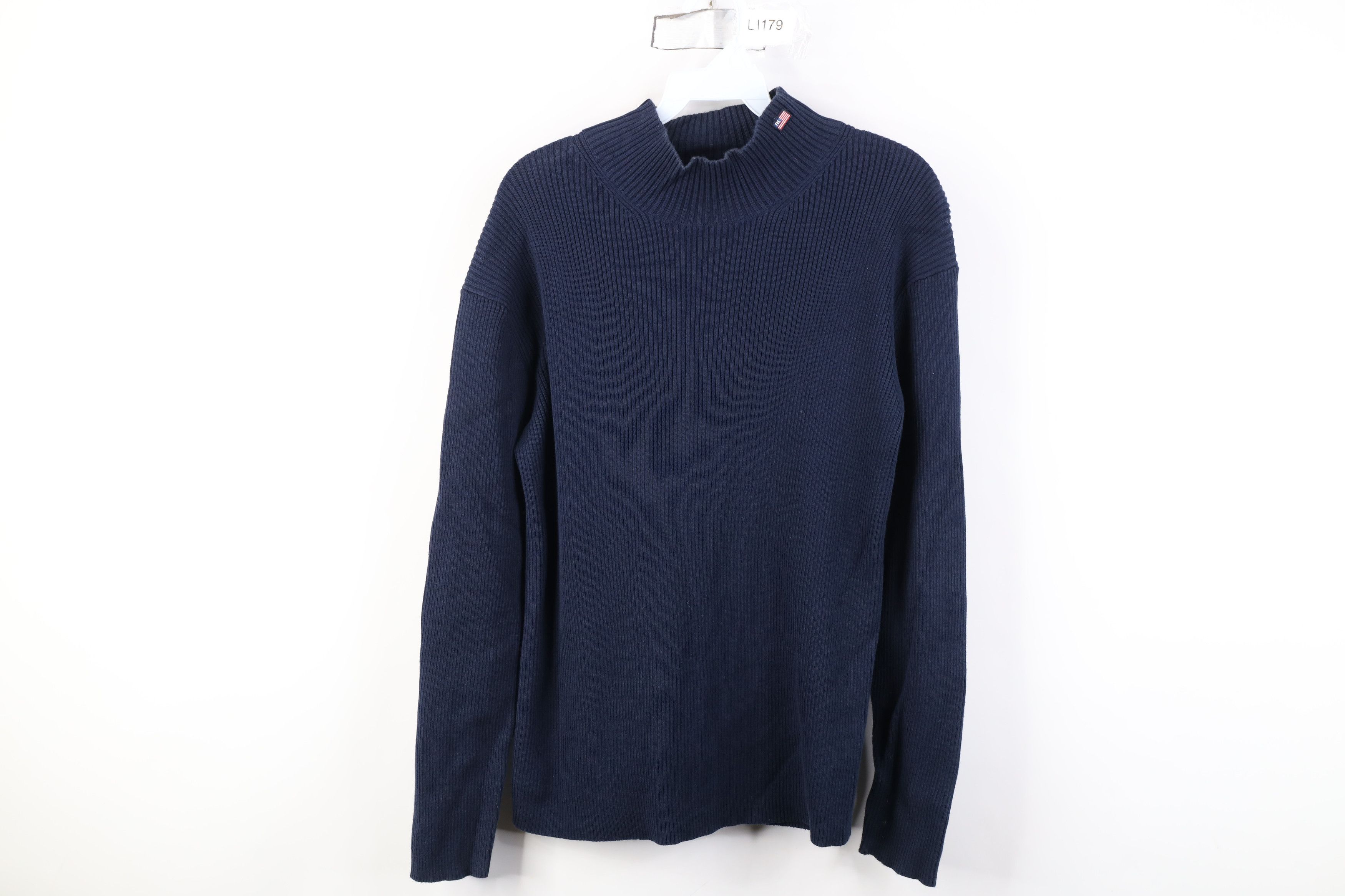 Ralph Lauren Vintage 90s Y2K Ralph Lauren Ribbed Knit Mock Neck Sweater Size L / US 10 / IT 46 - 1 Thumbnail