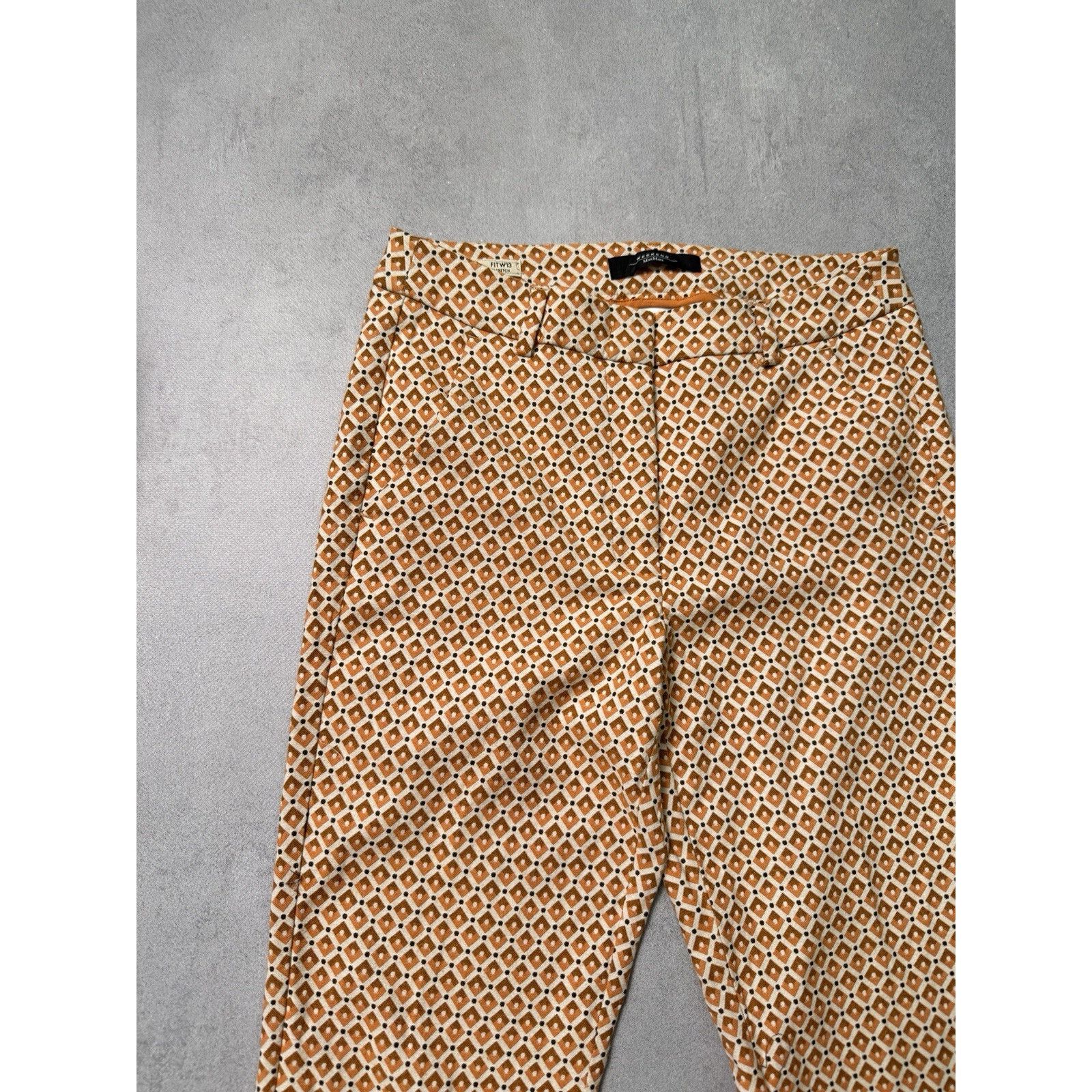 Weekend Max Mara WEEKEND MAX MARA Orange Patterned Papaya Trousers Size 26" / US 2 / IT 38 - 3 Thumbnail