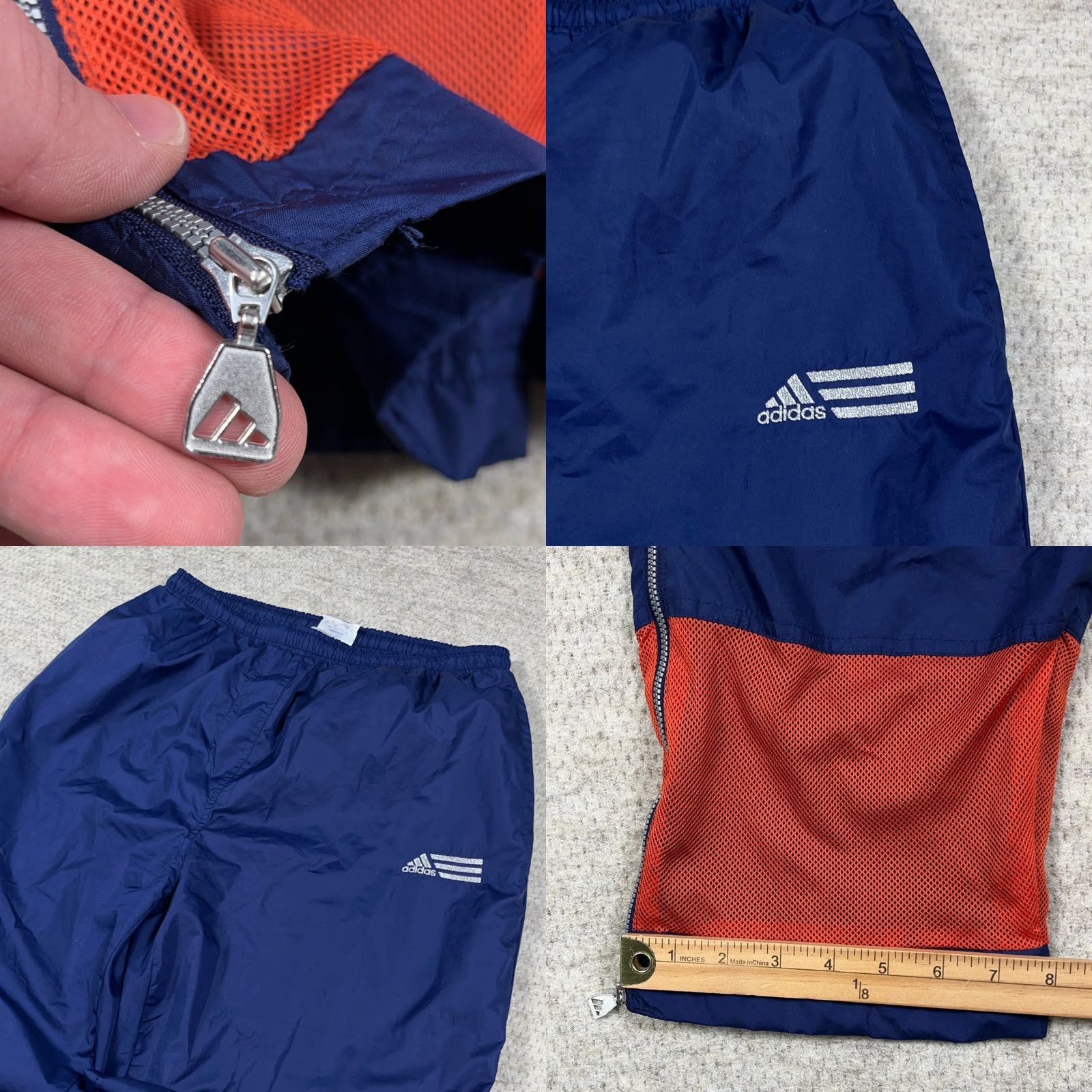 Adidas VINTAGE adidas Pants Men XL Blue Orange Windbreaker Joggers Track Baggy Size US 36 / EU 52 - 8 Thumbnail