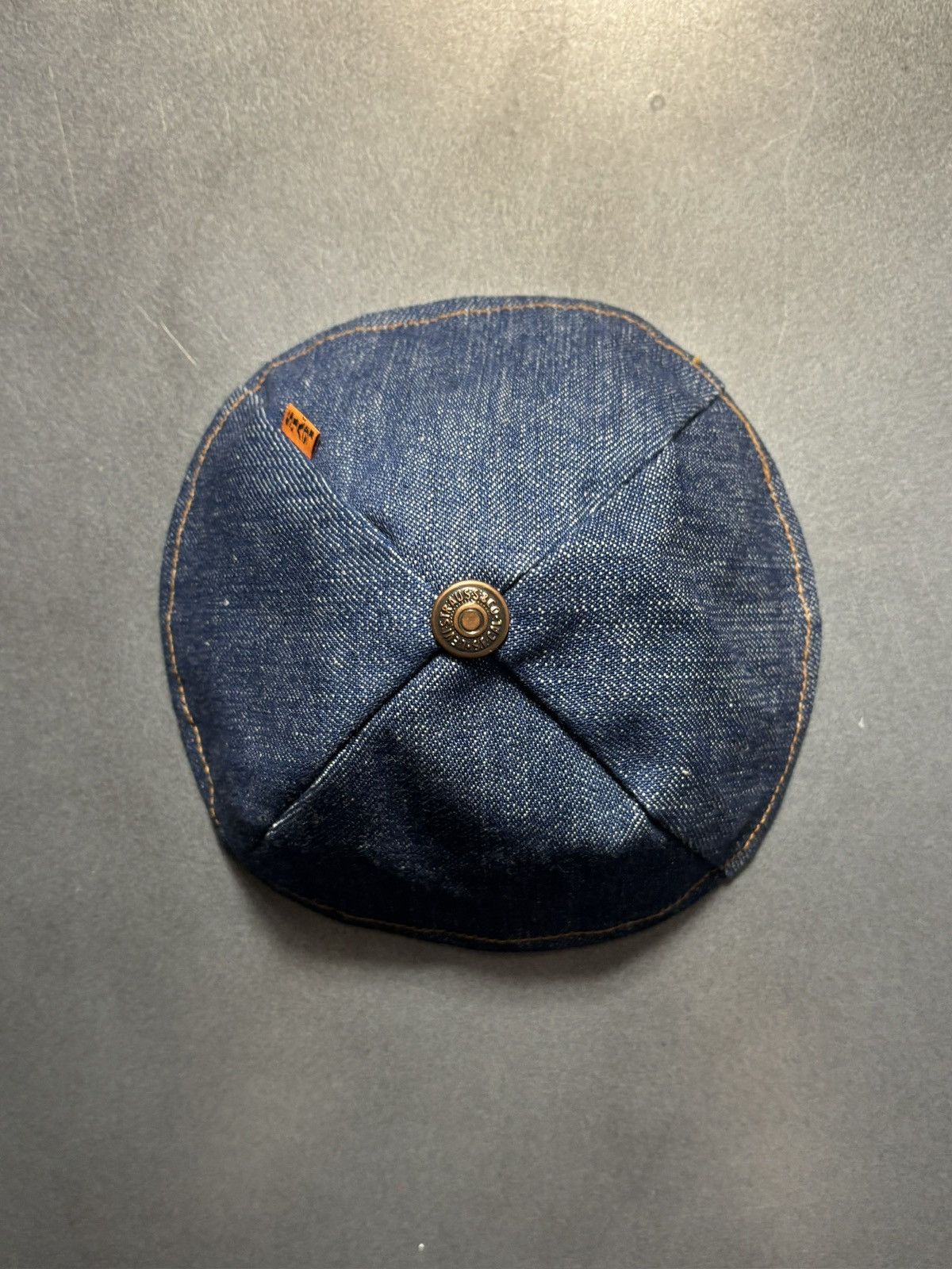 Levi's Vintage Levi's Yarmulke Cap Orange Tab Denim Kippah Jewish Size ONE SIZE - 3 Thumbnail