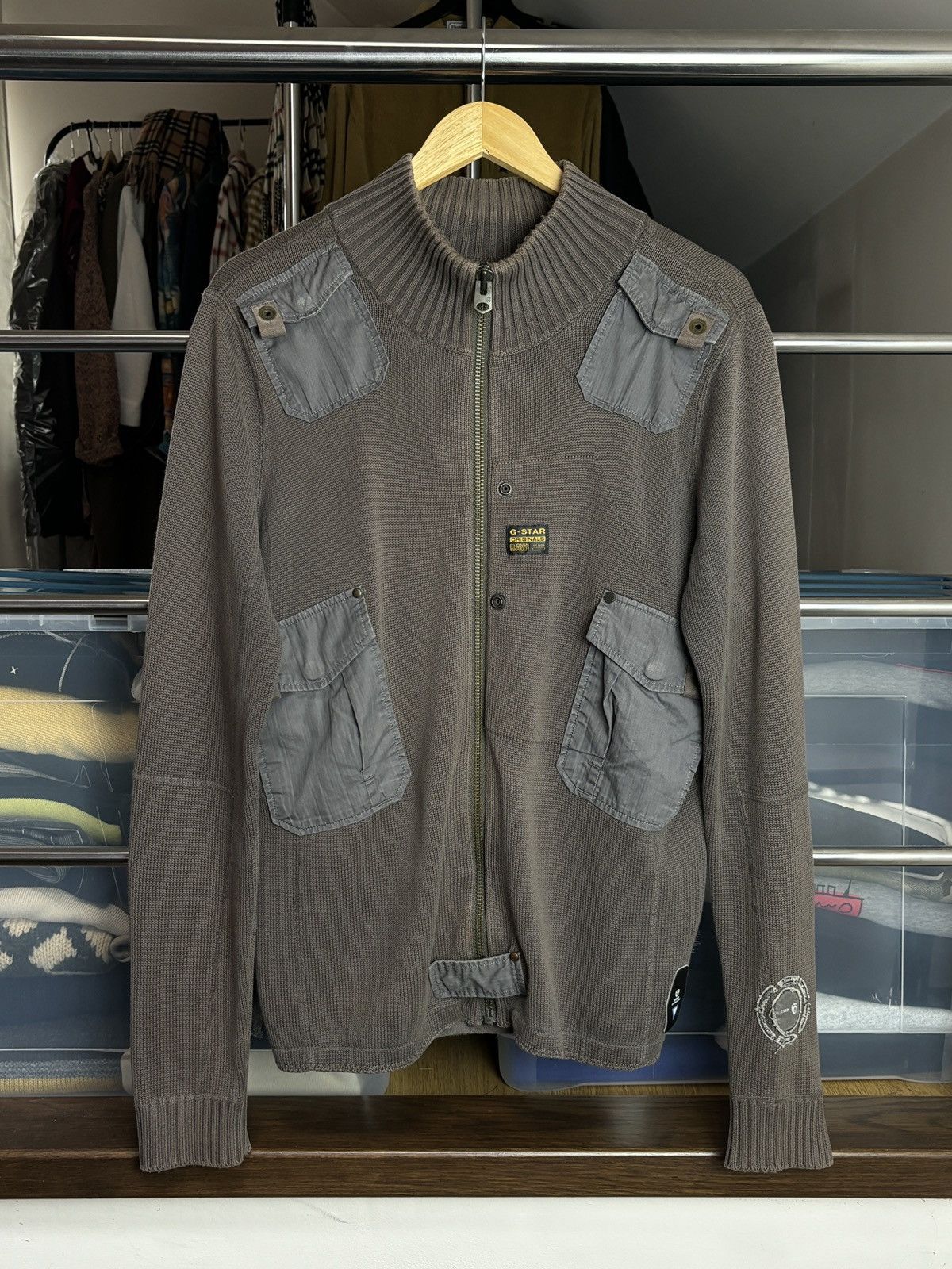 G-Star G-Star Raw Knit Cargo Zip Sweater Sweatshirt Military Army Size US L / EU 52-54 / 3 - 1 Thumbnail