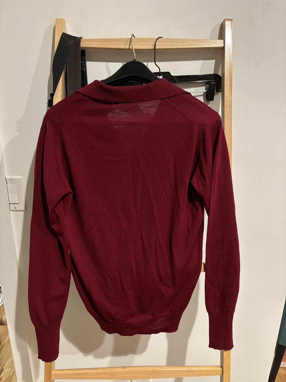 John Smedley Vintage 100% New Wool Red Polo Sweater Size US S / EU 44-46 / 1 - 2 Thumbnail