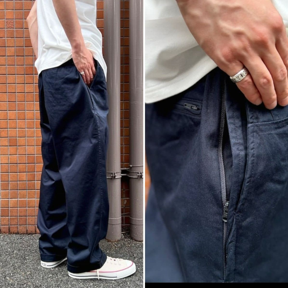 パンツ BROCHURE 1P CHINO NAVY L Brochure 1P Chino Pants L Navy