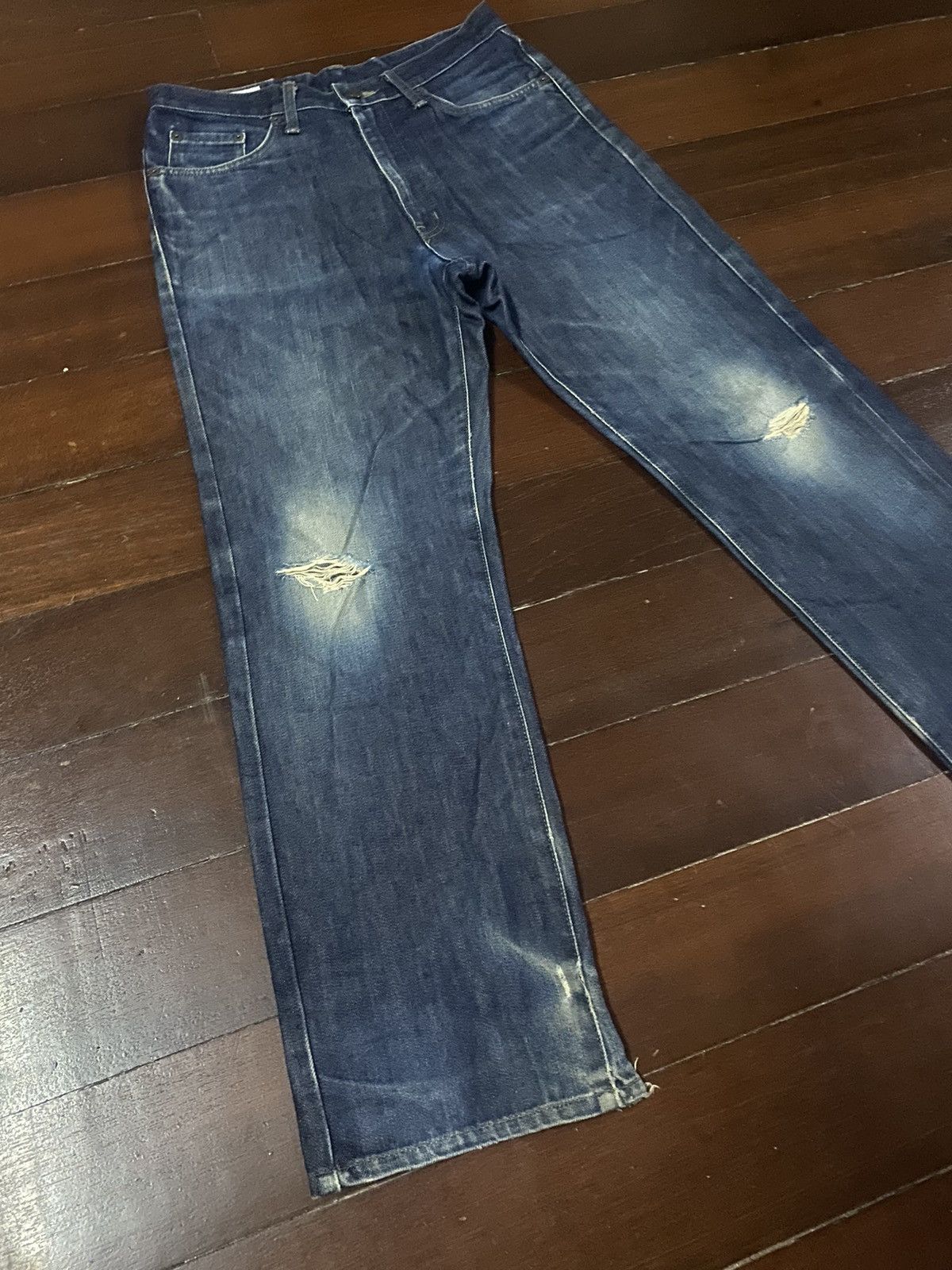 Edwin × Japanese Brand FIRE 🔥 VINTAGE EDWIN 404 distressed Size US 33 - 2 Thumbnail