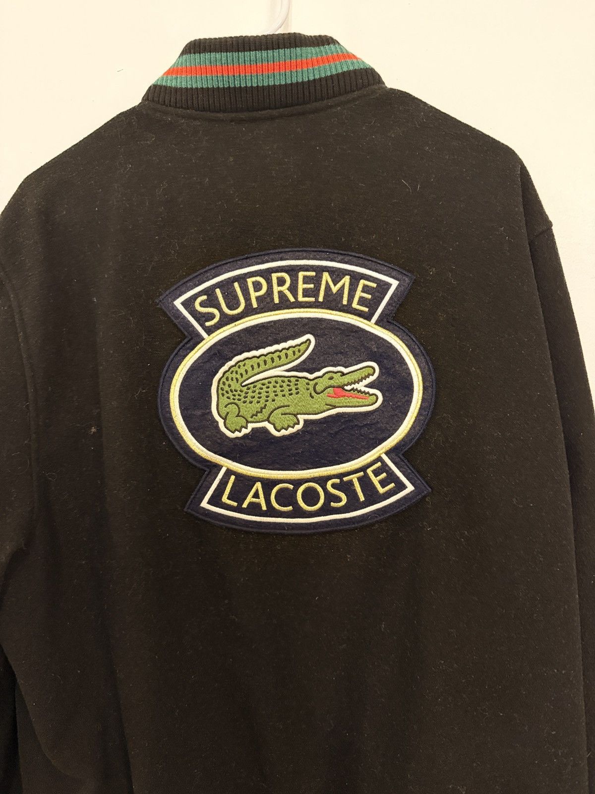 Supreme Supreme Lacoste Wool Varsity Jacket SS18J3 SS18 Size US L / EU 52-54 / 3 - 4 Thumbnail