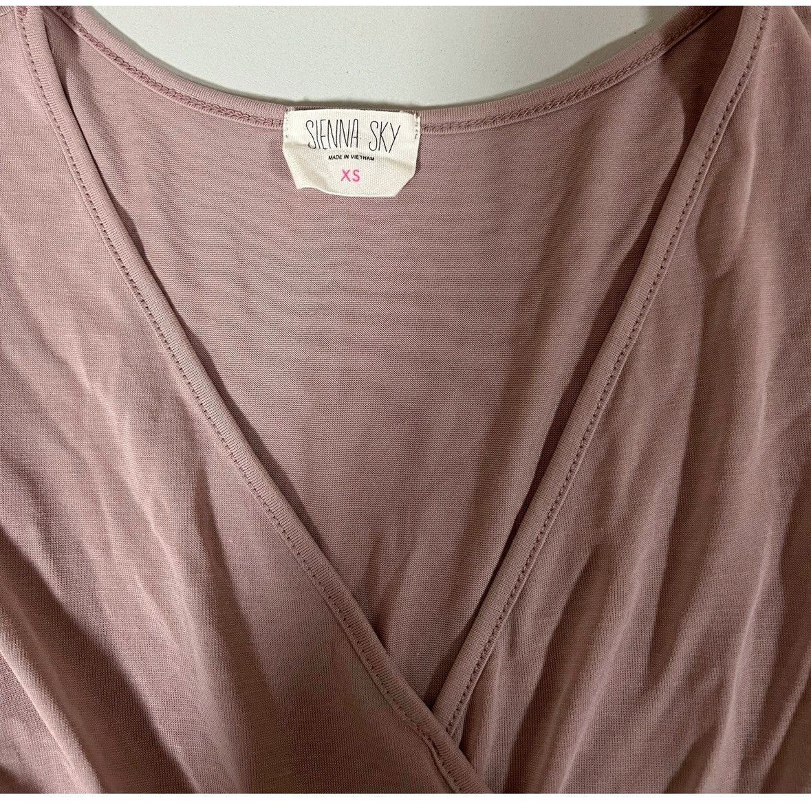 Japanese Brand Mauve Pink Babydoll Wrap Short Sleeve Shirt Top Blouse XS 🌷✨ Size XS / US 0-2 / IT 36-38 - 4 Thumbnail