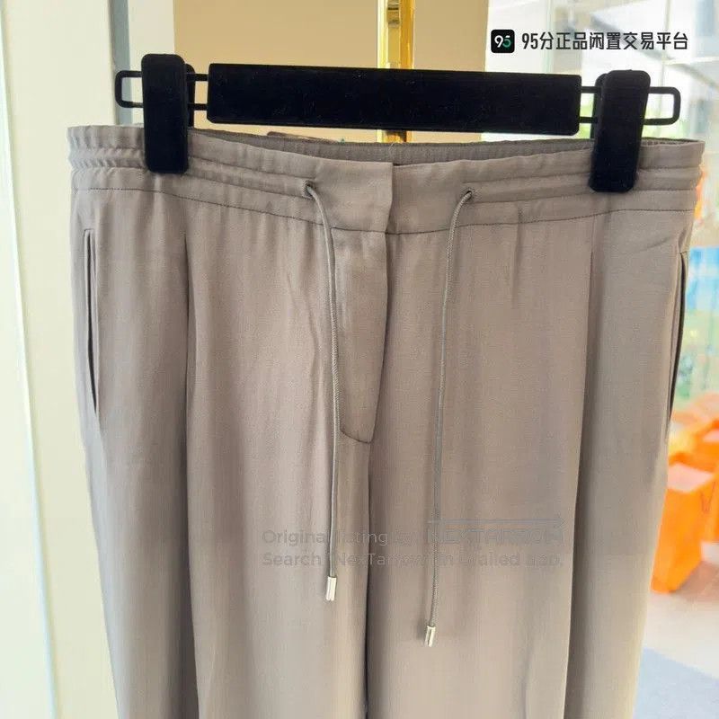 Loro Piana Loro Piana Unisex Gray Silk Drawstring Pants. Size US 42 / EU 58 - 1 Thumbnail