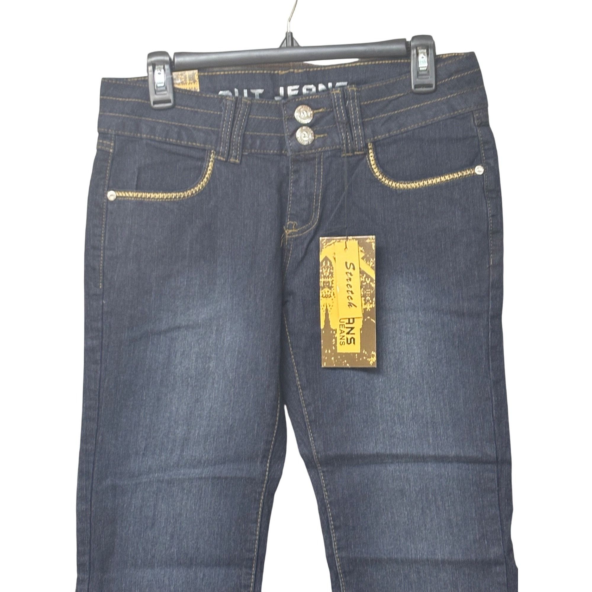 Other Out Jeans Women’s Cross-stitch Straight Leg Stretch Jeans, D Size 28" / US 6 / IT 42 - 15 Thumbnail