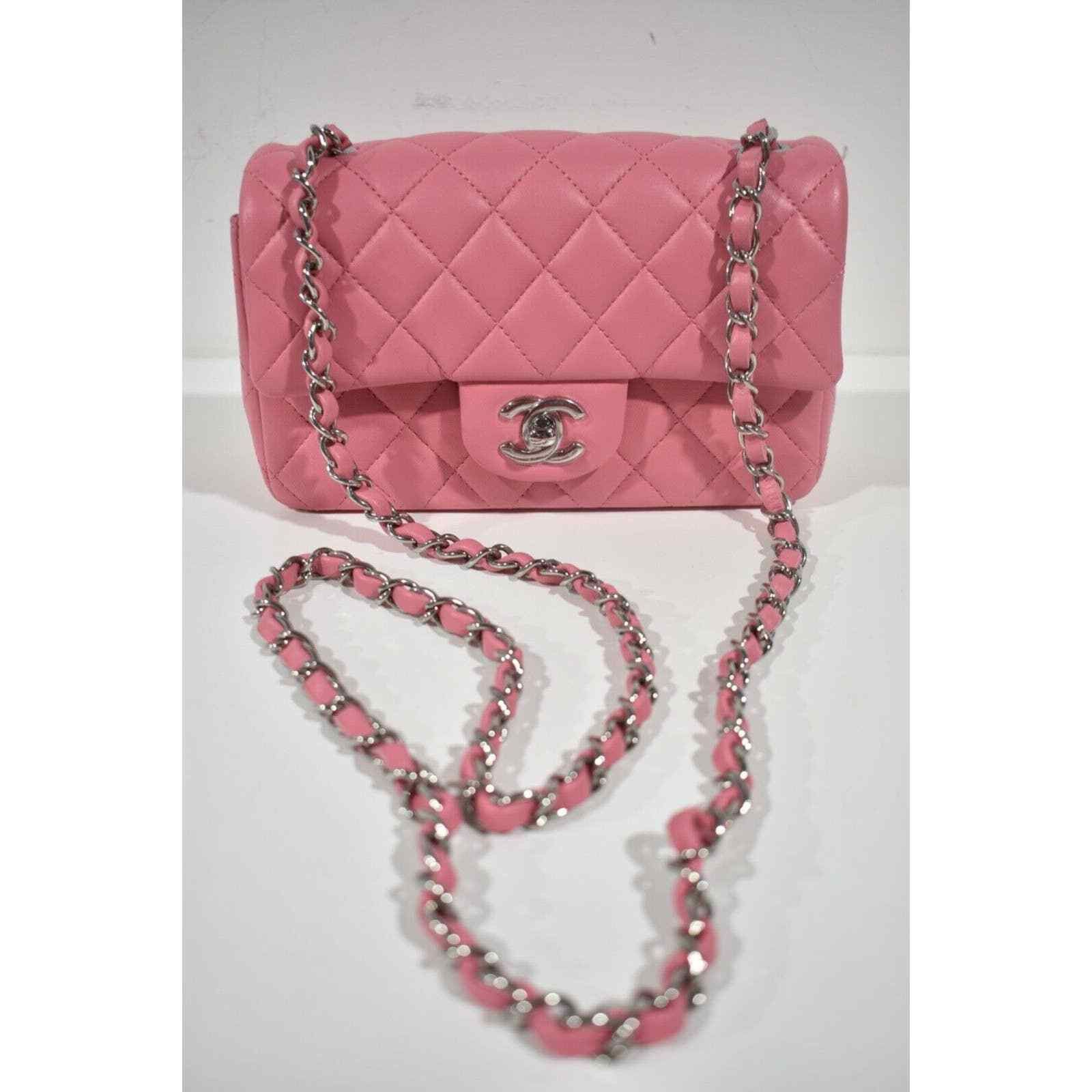 Chanel Chanel Lambskin Quilted Mini Flap Rectangle Crossbody Bag Size ONE SIZE - 4 Thumbnail