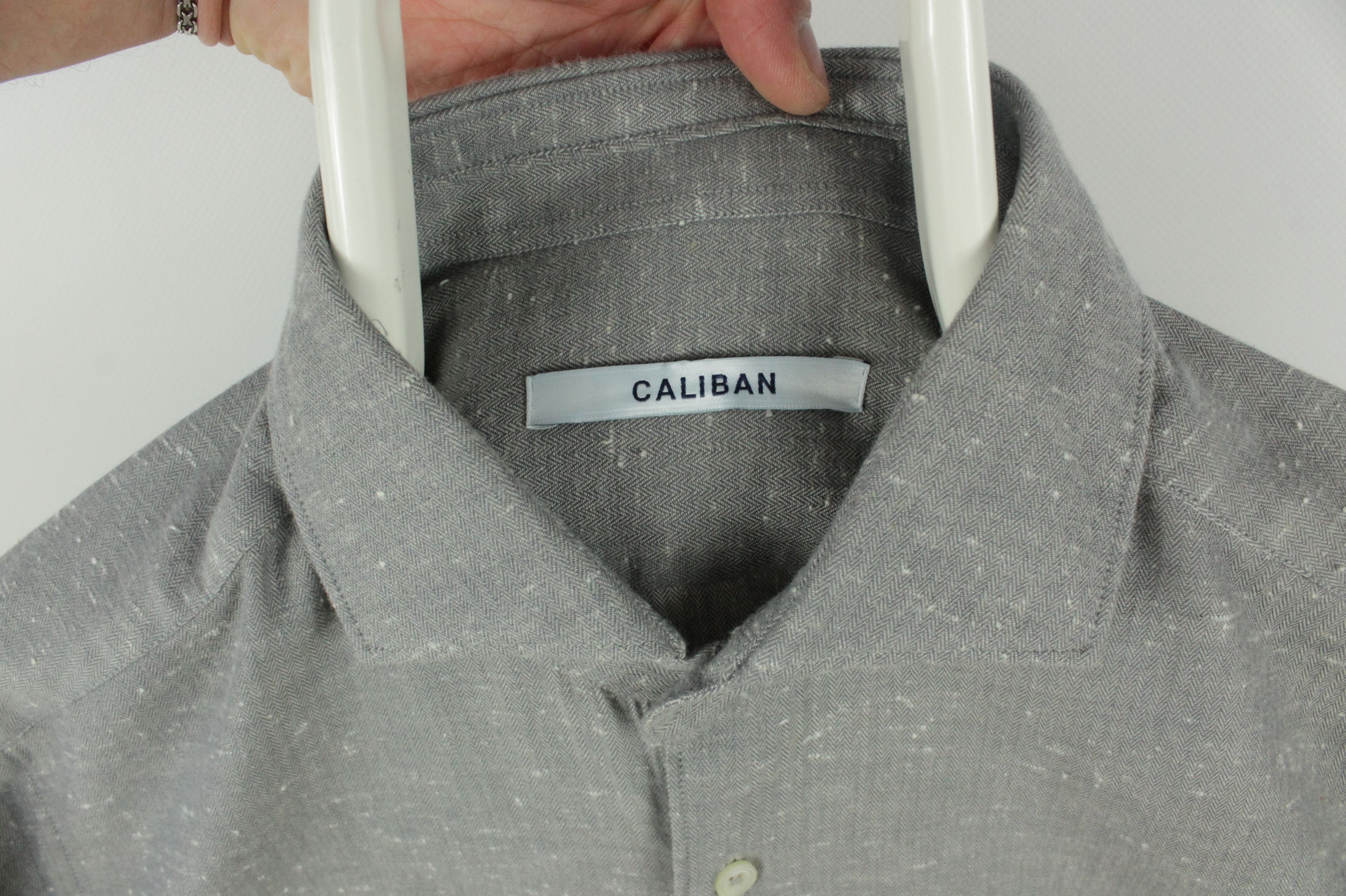 Other Caliban Gray Melange Cotton Dress Shirt Men's Size US M / EU 48-50 / 2 - 3 Thumbnail