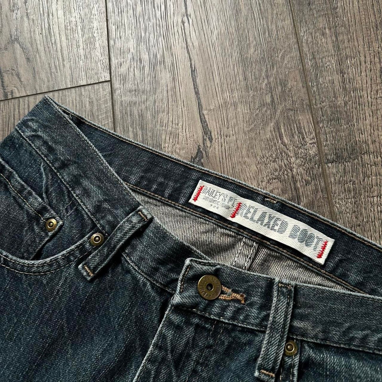 Vintage Vintage y2k 00s Blue Indigo Relaxed Straight Boot Denim Jean Size US 30 / EU 46 - 6 Thumbnail