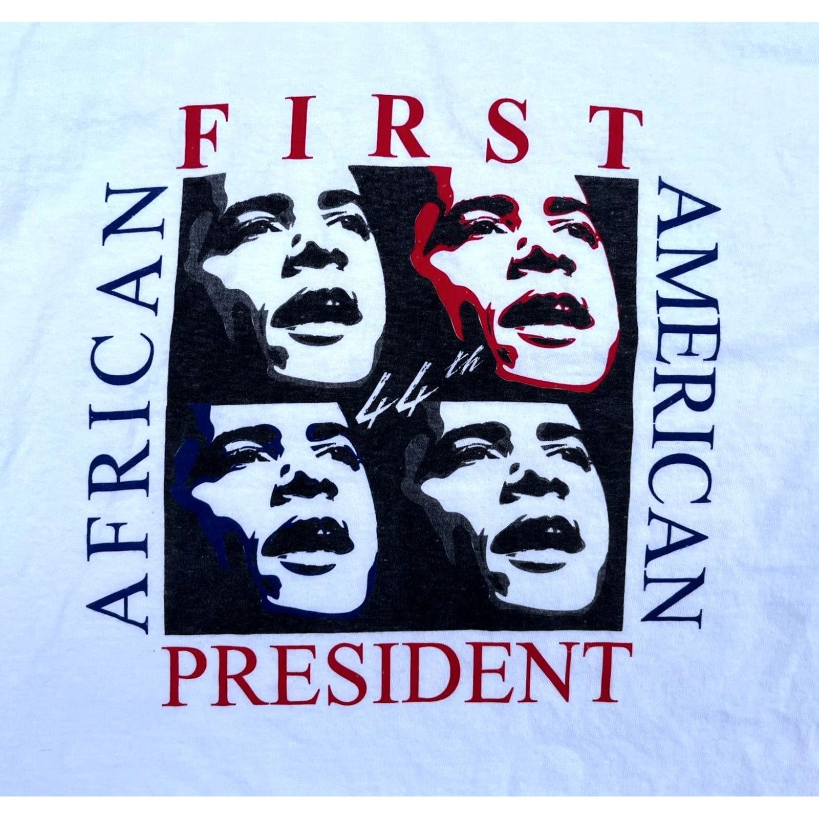 Gildan Obama First African American President T-shirt Unisex Adult L White Gildan Heavy Cotton Shirt USA Size US L / EU 52-54 / 3 - 3 Thumbnail