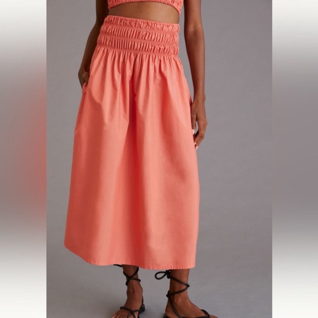 Anthropologie Anthropologie Blue Tassel Bandeau Smocked Skirt Size 28" / US 6 / IT 42 - 1 Preview