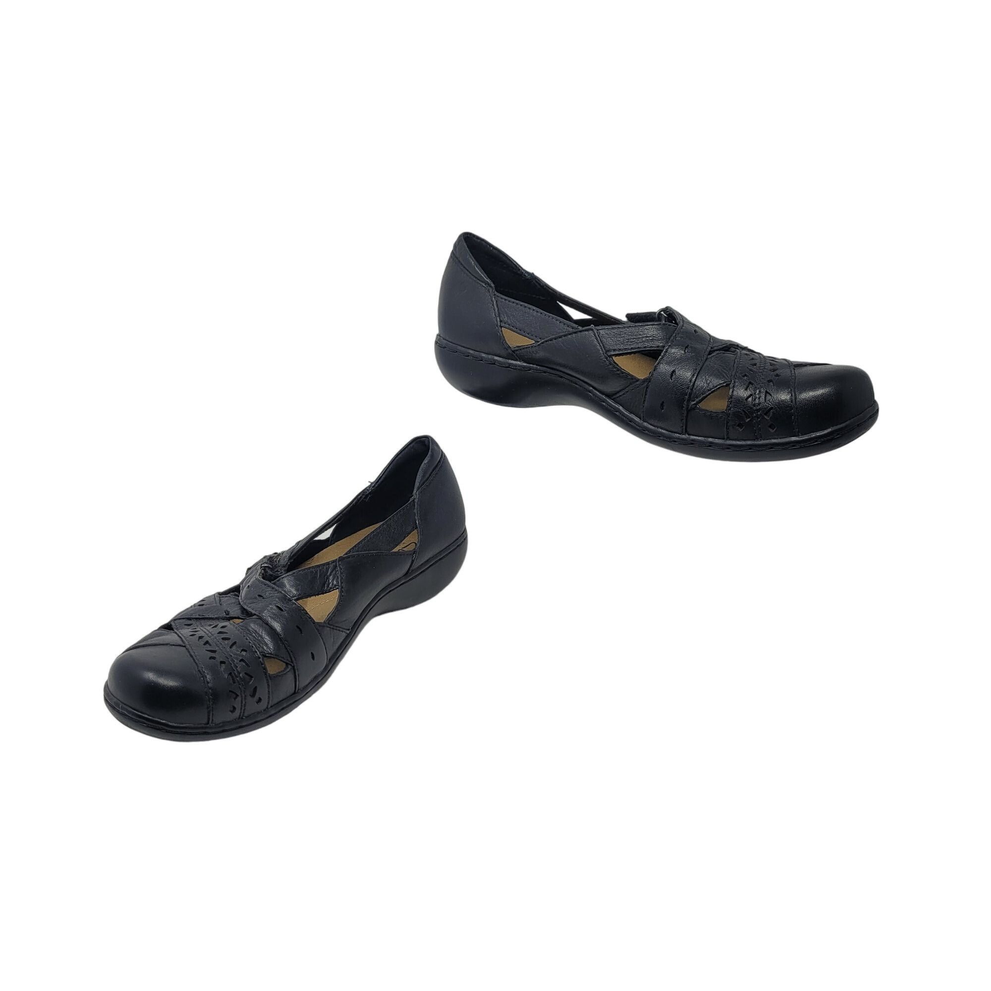 Clarks Y2K Clarks Bendables Leather Mary Janes 9.5 Black Flats Twee Size US 9.5 / IT 39.5 - 7 Thumbnail