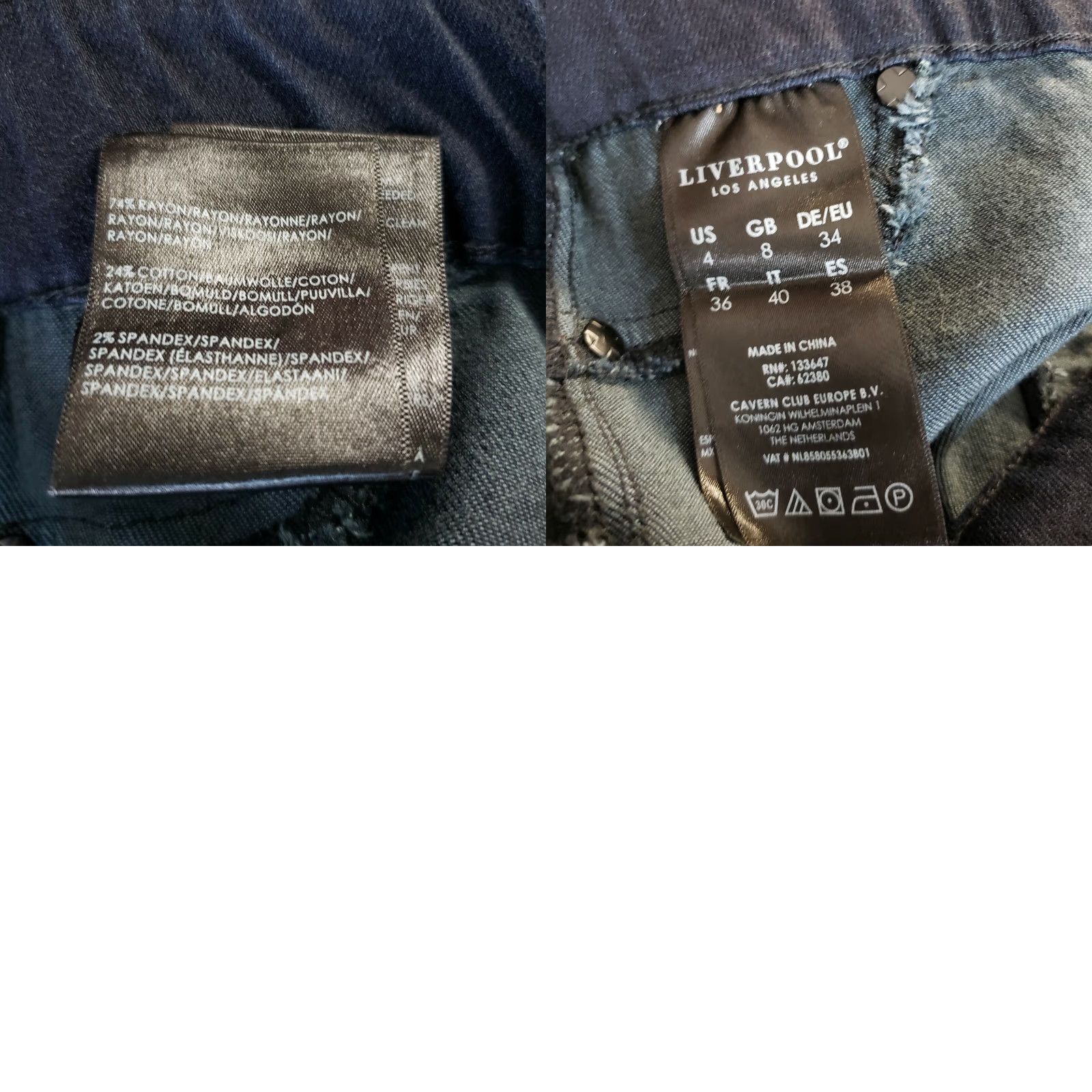 Vintage Liverpool Womens The Skinny Pull On Jeans Sz 4 Blue Dark Wash Mid Rise Size 27" / US 4 / IT 40 - 8 Thumbnail