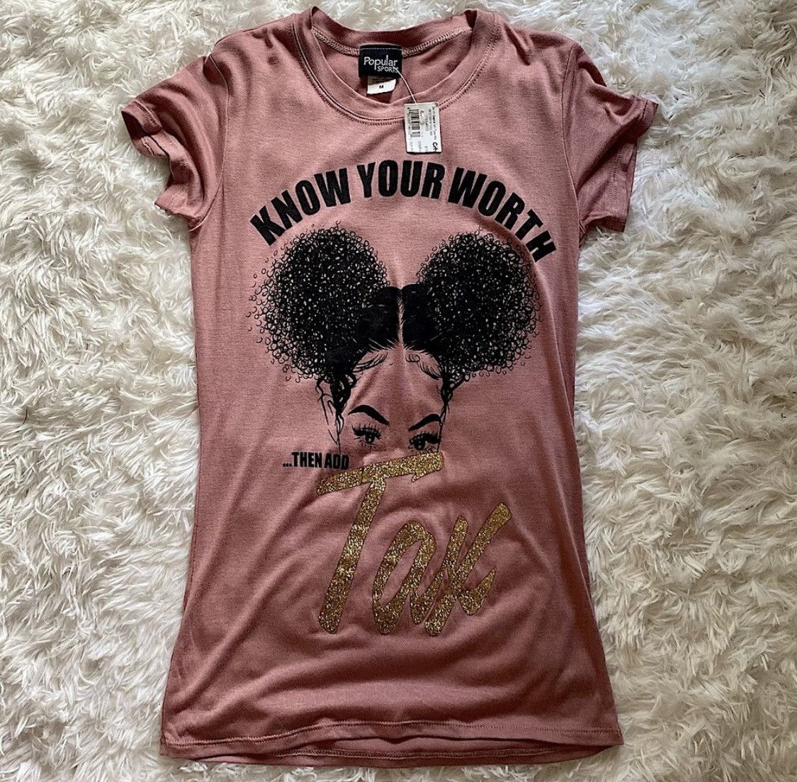 Other HEATHER MAUVE SPARKLY GOLD EMBELLISHED TSHIRT TEE TOP Size M / US 6-8 / IT 42-44 - 1 Thumbnail