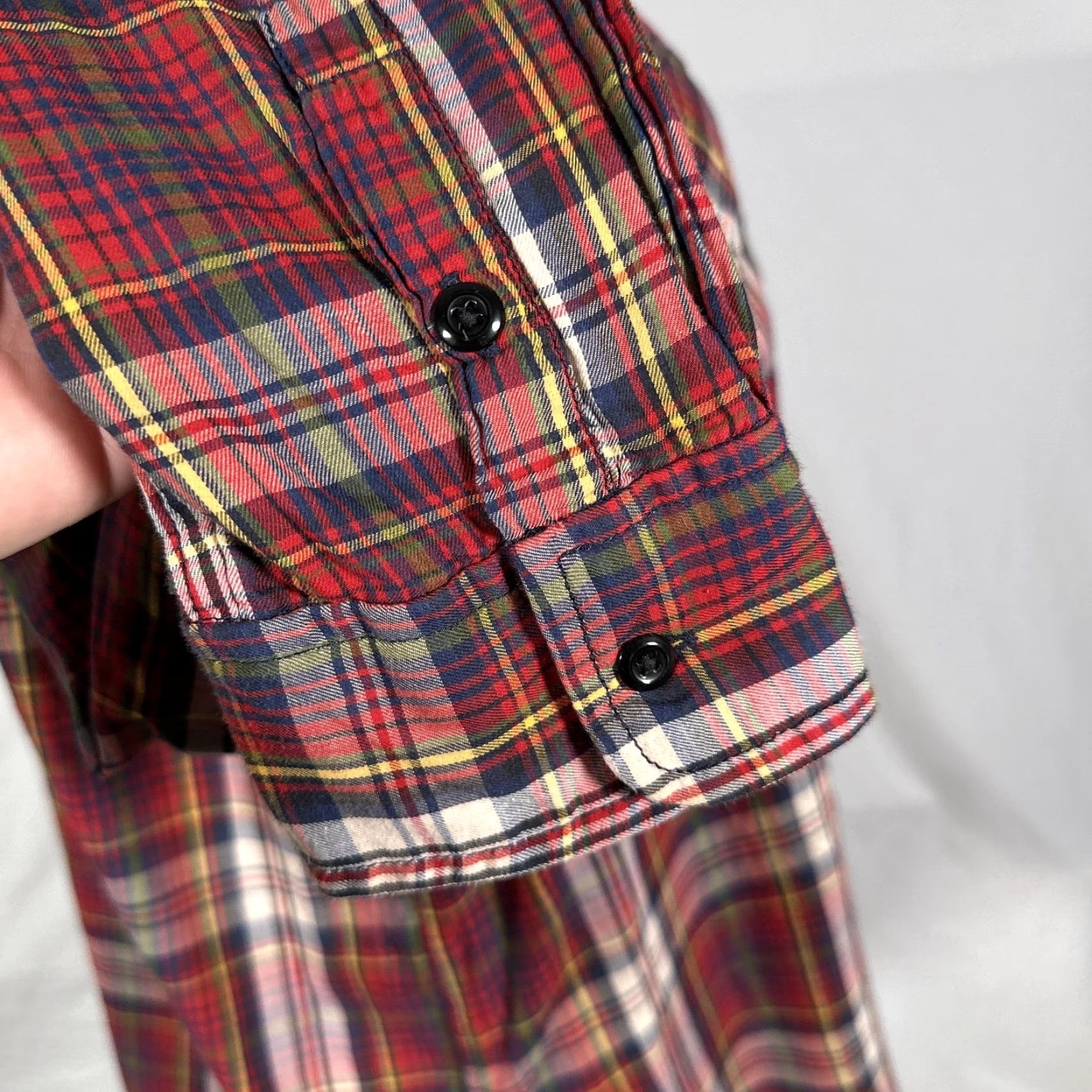 Ralph Lauren Ralph Lauren Button-Up Shirt Women XL Red Navy Plaid Cotton Long Sleeve Lightweight Western Size XL / US 12-14 / IT 48-50 - 6 Thumbnail