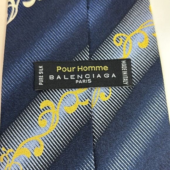Balenciaga Balenciaga Paris Pour Homme Men’s OS 100% Silk Necktie Tie Size ONE SIZE - 5 Thumbnail