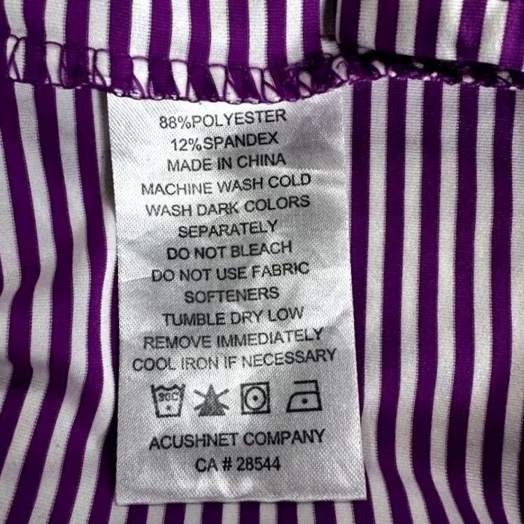 Footjoy FootJoy FJ Polo Shirt Mens Large Purple White Striped Polo Breathable Lightweight Stretch Golf Rugby Size US L / EU 52-54 / 3 - 4 Thumbnail