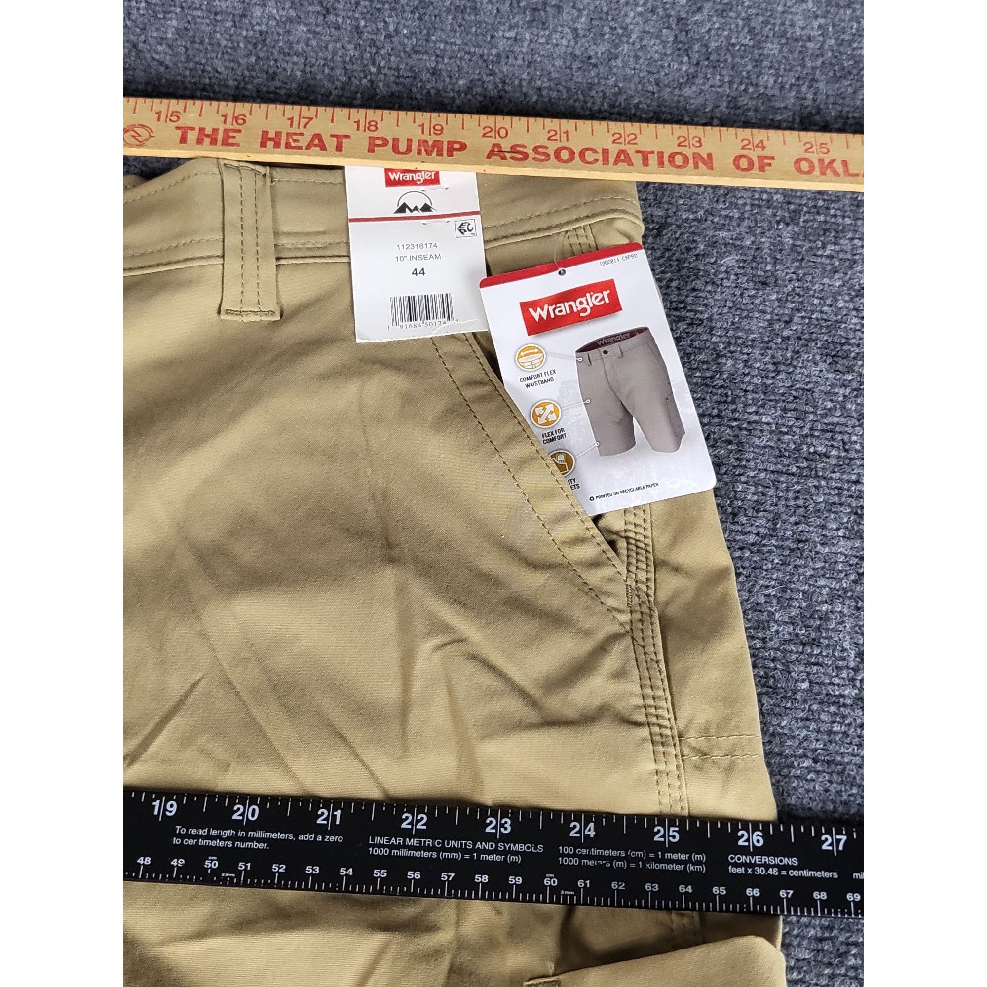 Wrangler Wrangler Performance Elastic Waist Shorts Men Sz 44 Khaki Br Size US 44 / EU 60 - 6 Thumbnail