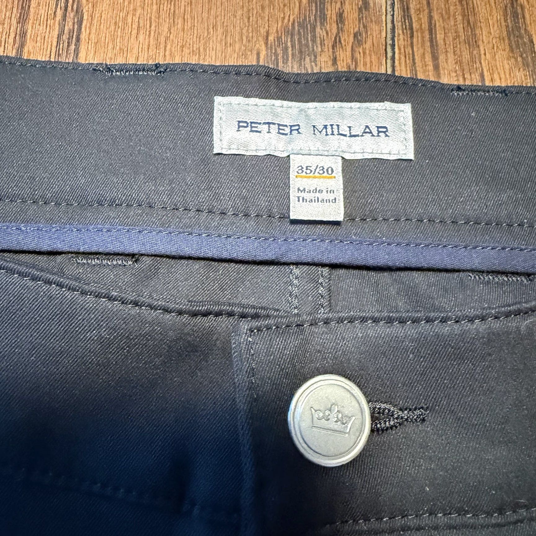 Peter Millar Peter Millar Crown Sport Men Pants Chino Golf Straight Leg Flat Front Black 35x30 Regular Men’s Black Golf Crown Sport Pants Size US 35 - 4 Thumbnail