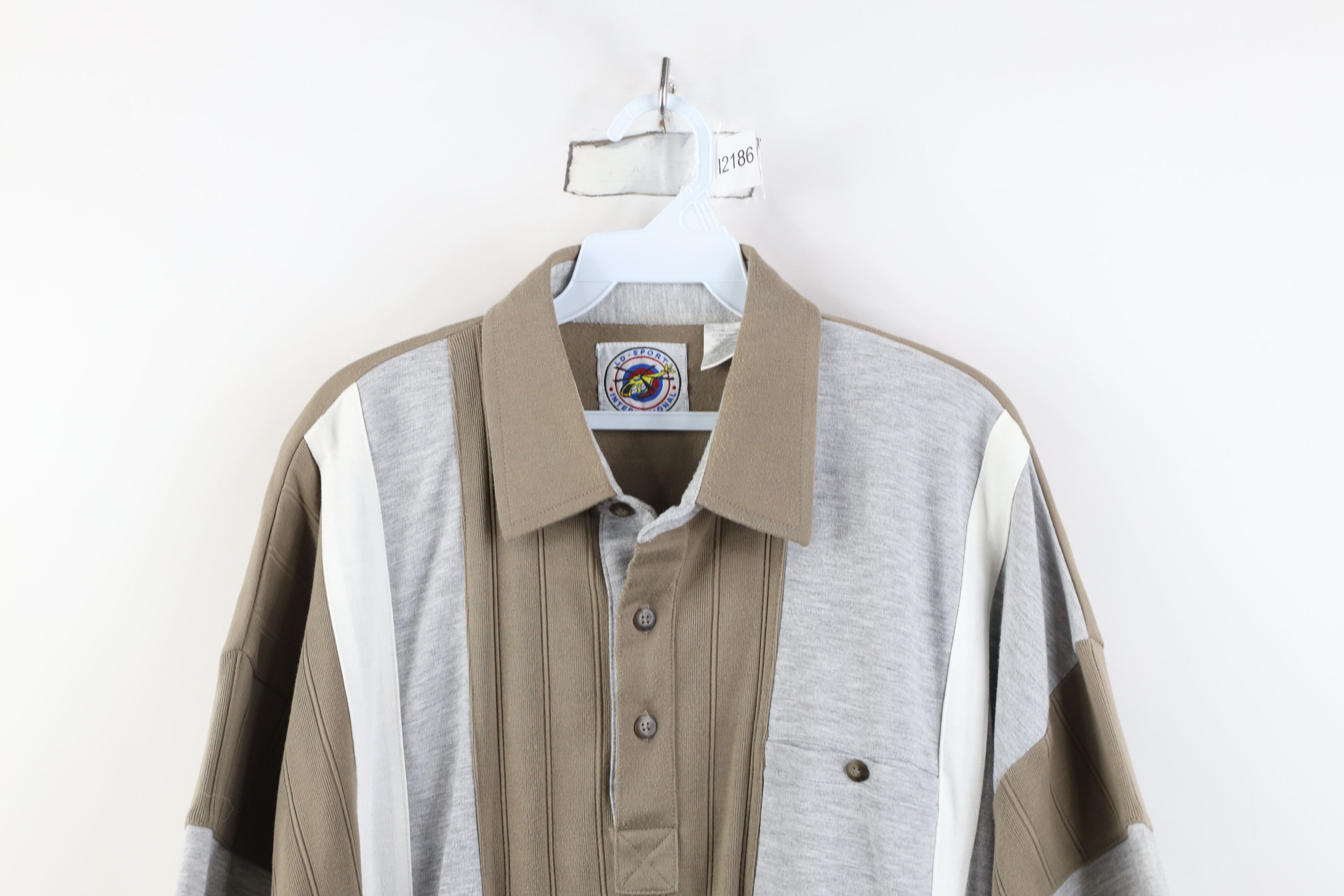 Vintage Vintage 90s Streetwear Block Collared Pullover Polo Shirt Size US XL / EU 56 / 4 - 2 Thumbnail