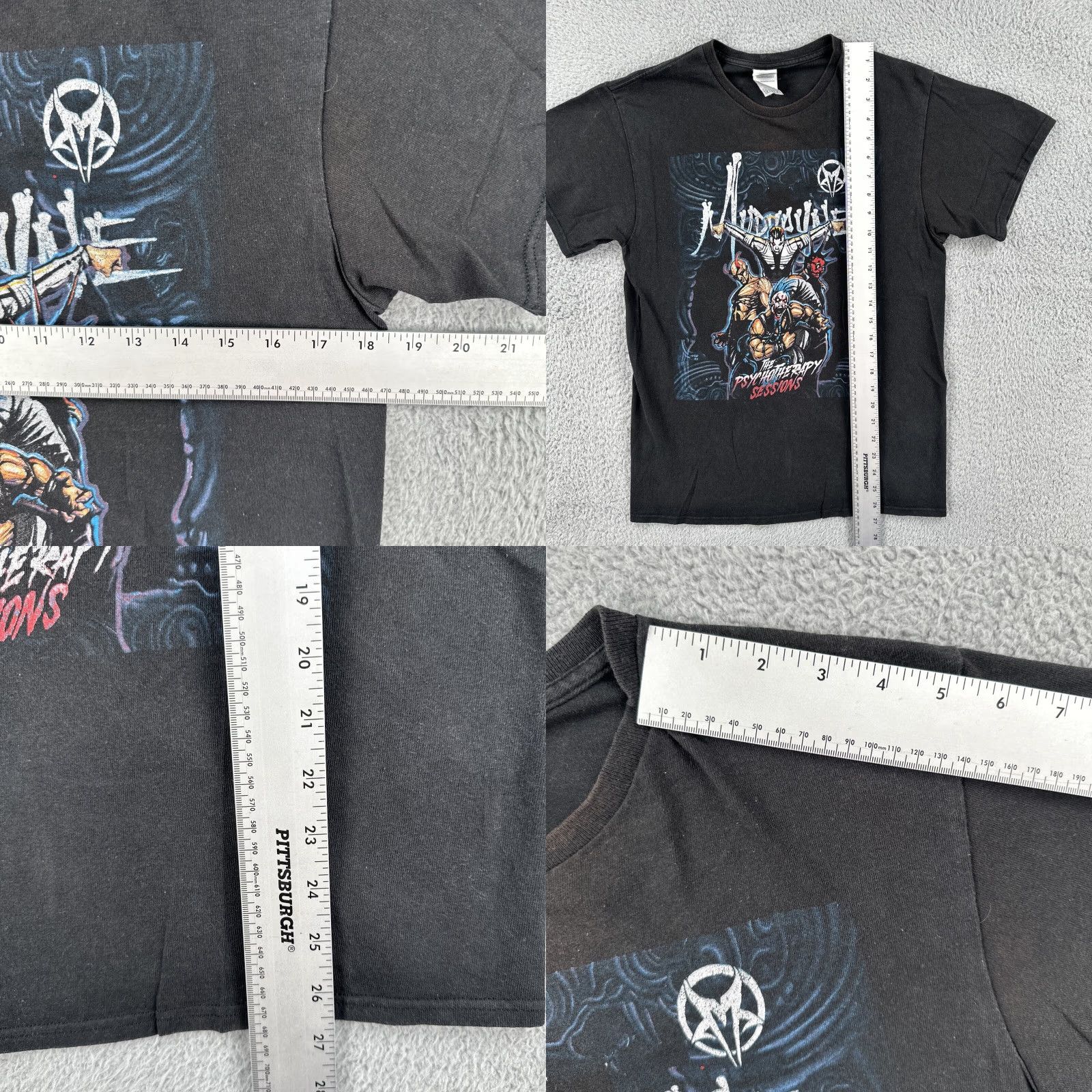 Delta VINTAGE Delta Medium Black T Shirt Muduayne The Psychotherapy Sessions Metal Rock Tour Size US M / EU 48-50 / 2 - 8 Thumbnail