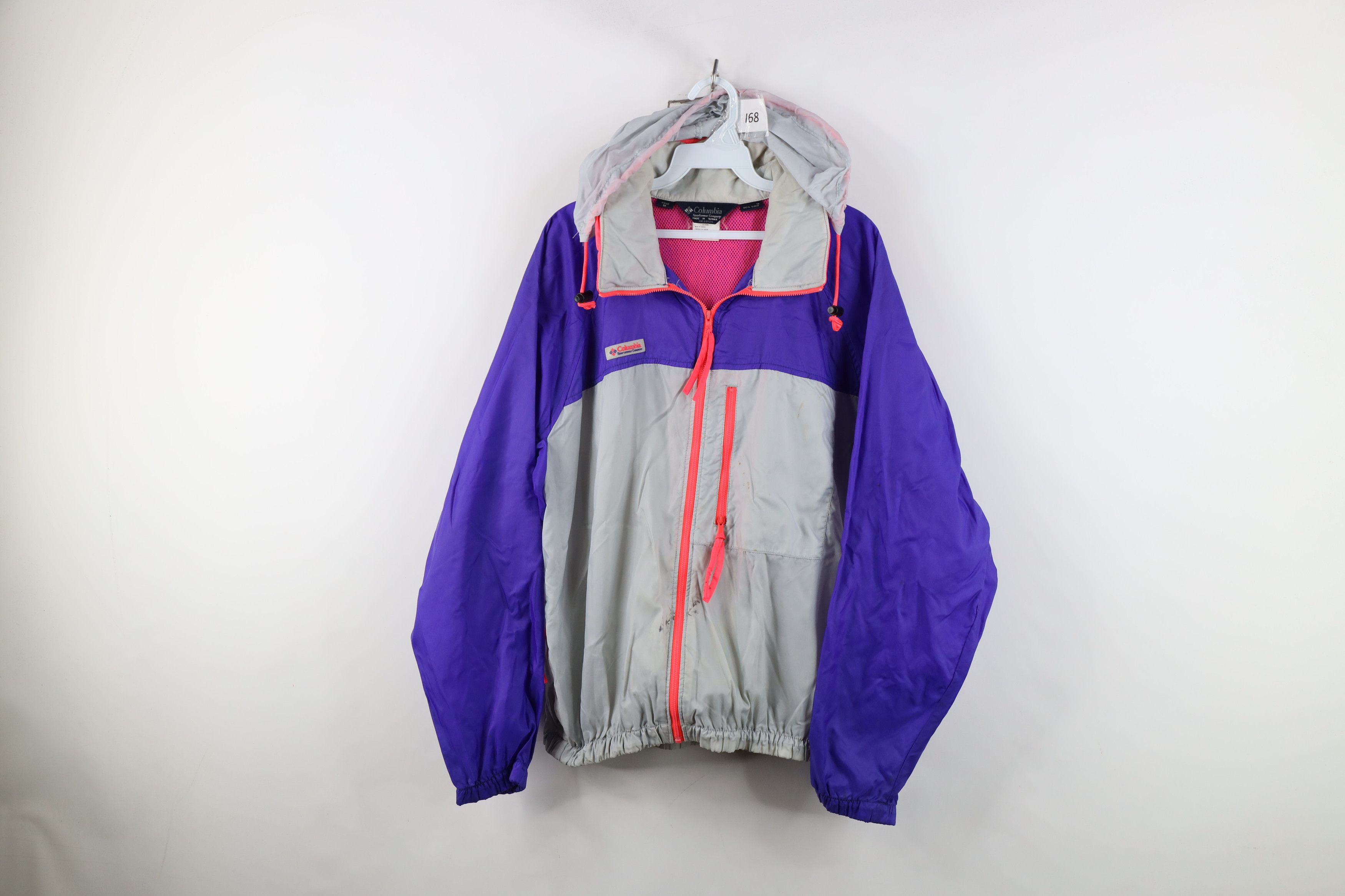 Columbia Vintage 80s 90s Columbia Block Hooded Windbreaker Jacket Size US M / EU 48-50 / 2 - 1 Thumbnail