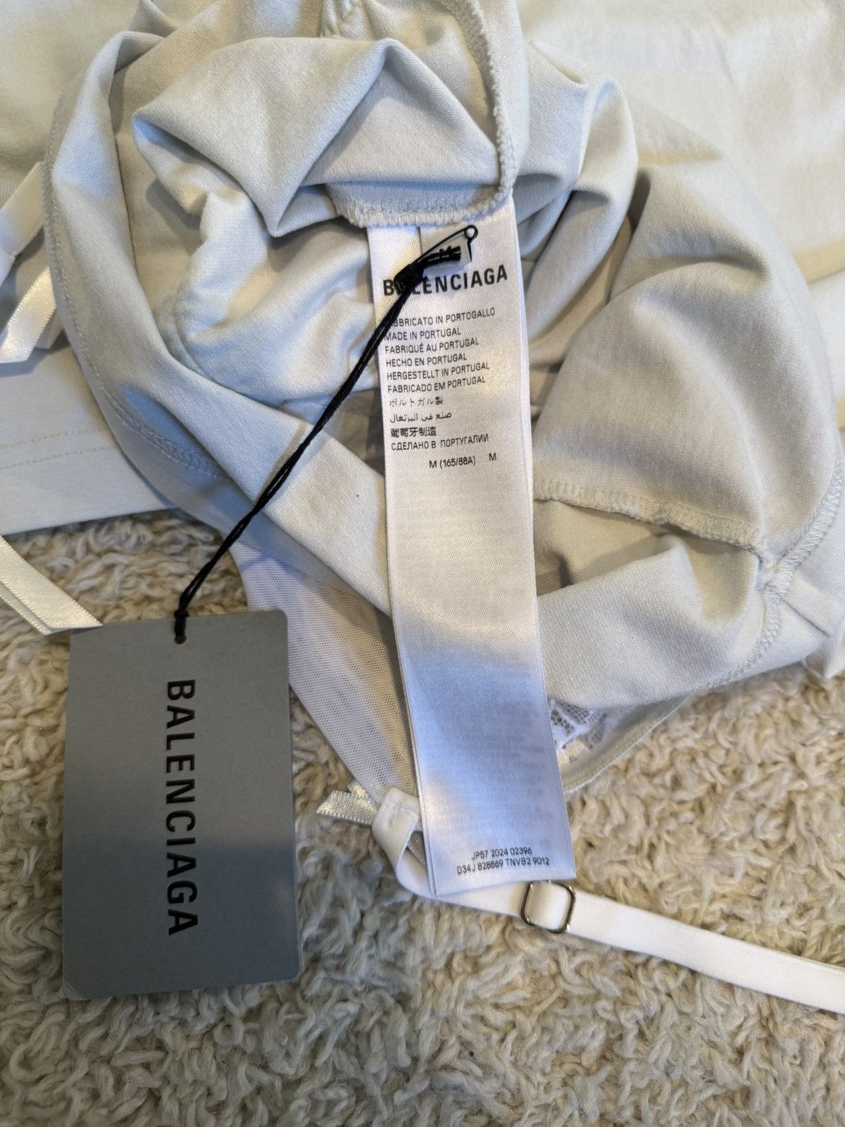 Balenciaga Balenciaga $1190 Off White Stretchy Lingerie T-Shirt Size M / US 6-8 / IT 42-44 - 10 Thumbnail