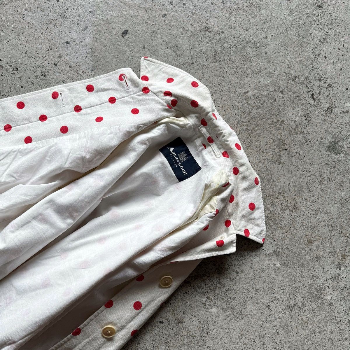Aquascutum Aquascutum London Womens White Red Polka Dot Coat Jacket Size L / US 10 / IT 46 - 5 Thumbnail