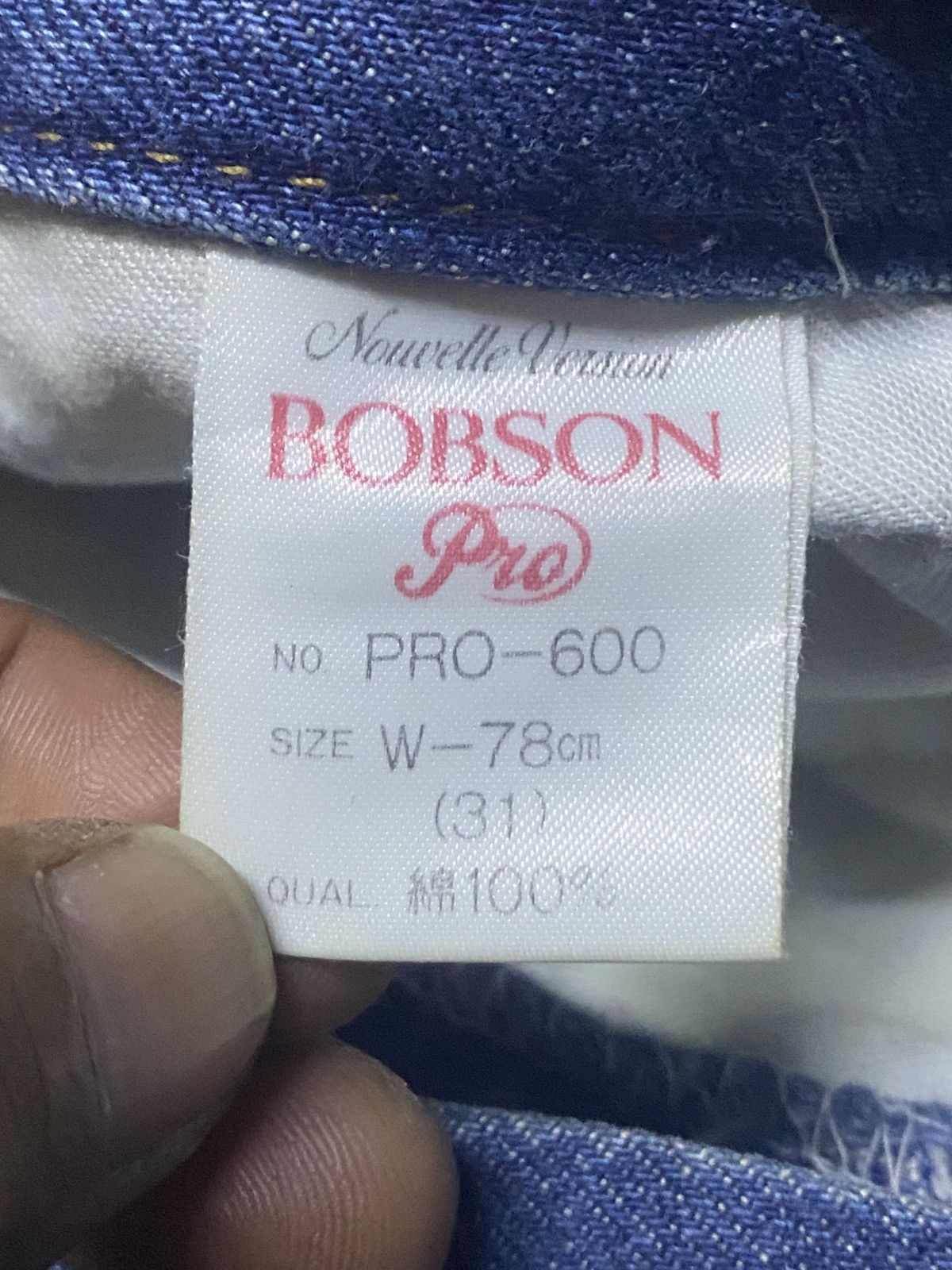 Japanese Brand Vintage Nouvelle Bobson Pro Blue Wash Tapered Leg Jeans Size US 30 / EU 46 - 15 Thumbnail