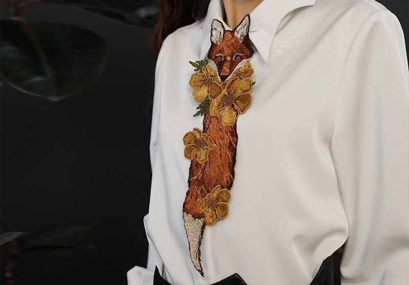 Other Whispering Fox Embroidered Tie Size ONE SIZE - 2 Thumbnail