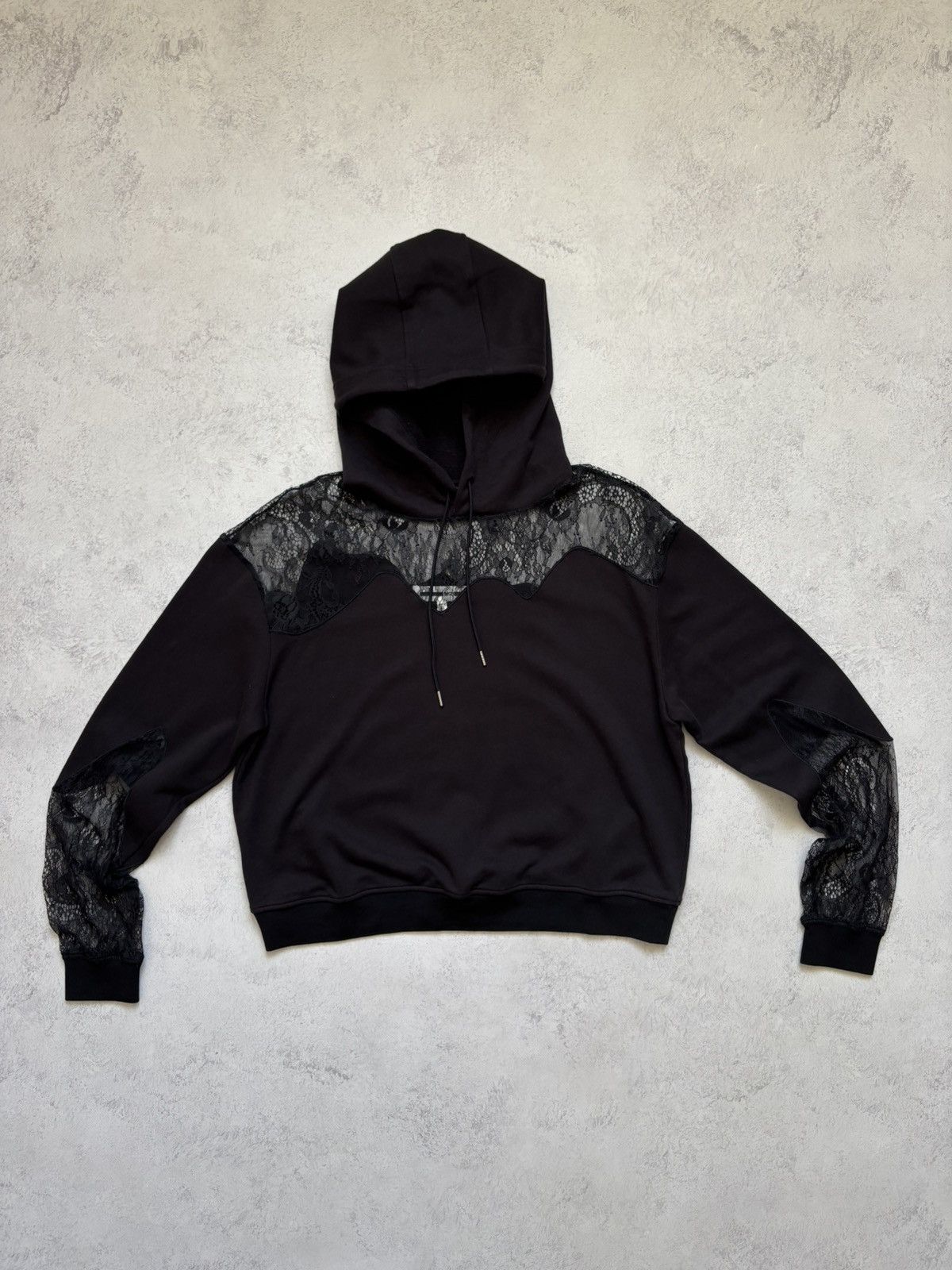 McQ Alexander McQueen McQ Alexander McQueen Cropped Hoodie with Lace Panels Size S Size S / US 4 / IT 40 - 8 Thumbnail